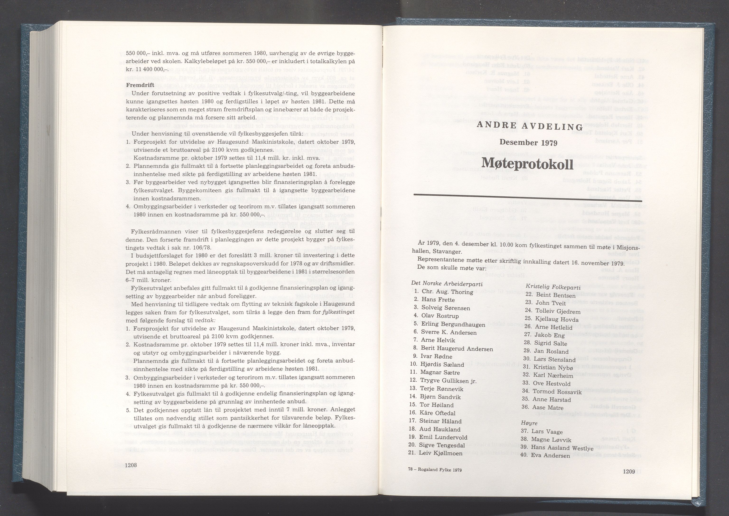 Rogaland fylkeskommune - Fylkesrådmannen , IKAR/A-900/A/Aa/Aaa/L0099: Møtebok , 1979, p. 1208-1209