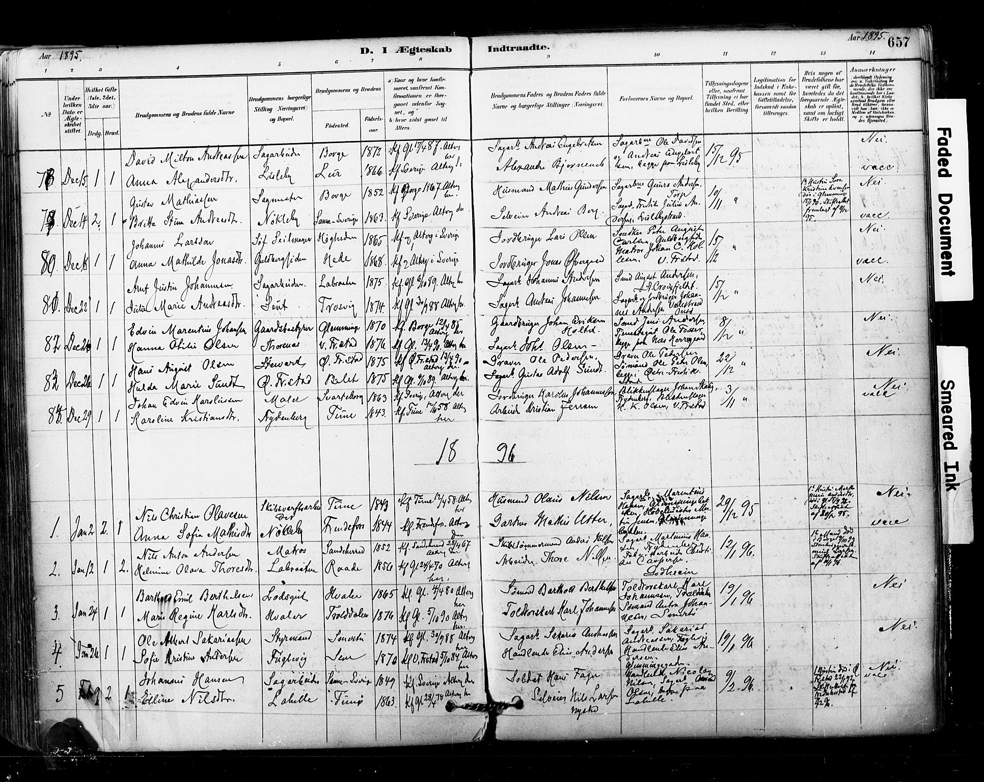 Glemmen prestekontor Kirkebøker, SAO/A-10908/F/Fa/L0011: Parish register (official) no. 11, 1878-1917, p. 657