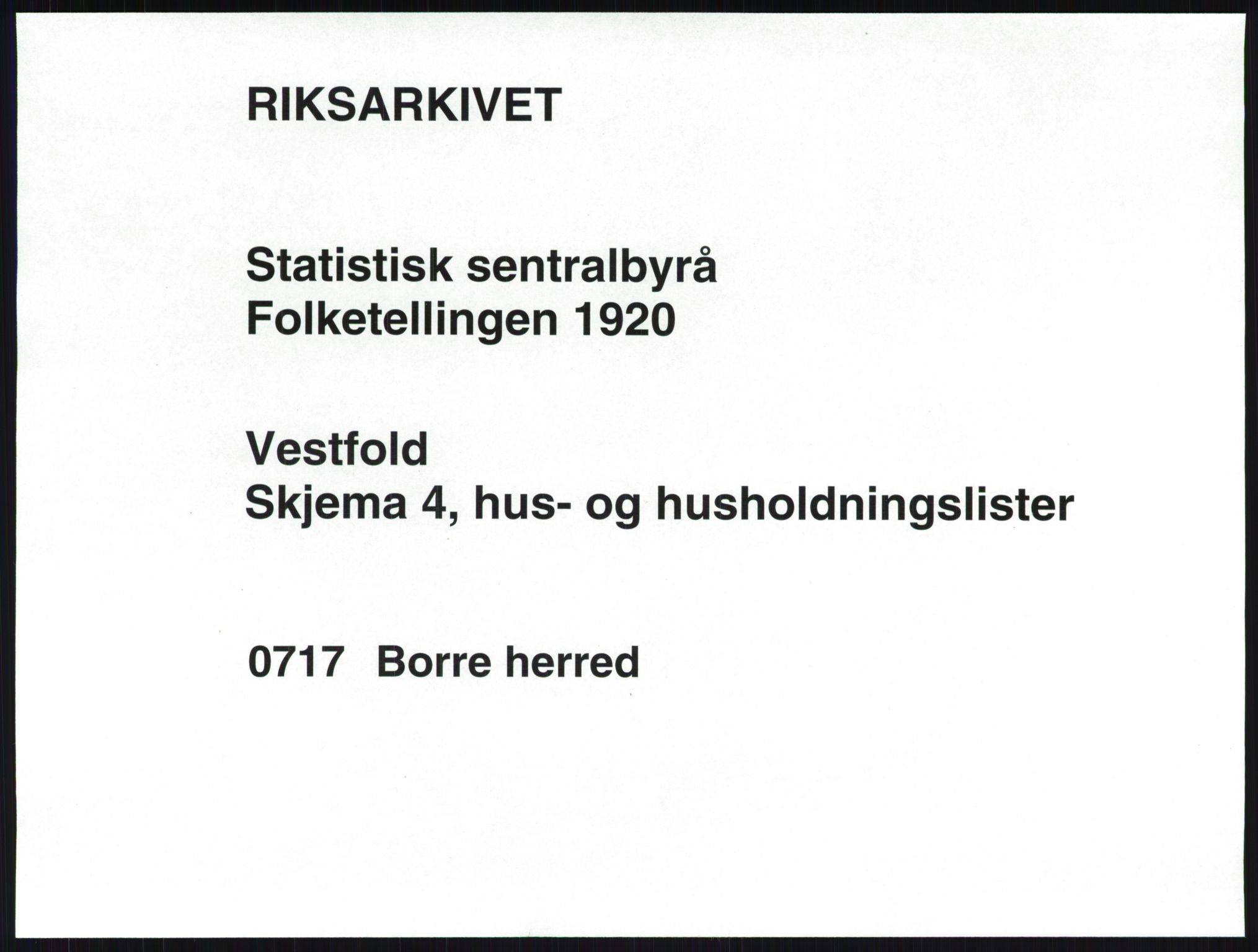 SAKO, 1920 census for Borre, 1920, p. 30