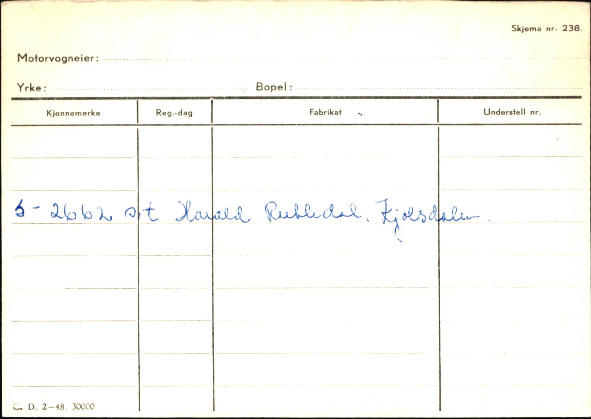 Statens vegvesen, Sogn og Fjordane vegkontor, AV/SAB-A-5301/4/F/L0145: Registerkort Vågsøy S-Å. Årdal I-P, 1945-1975, p. 297