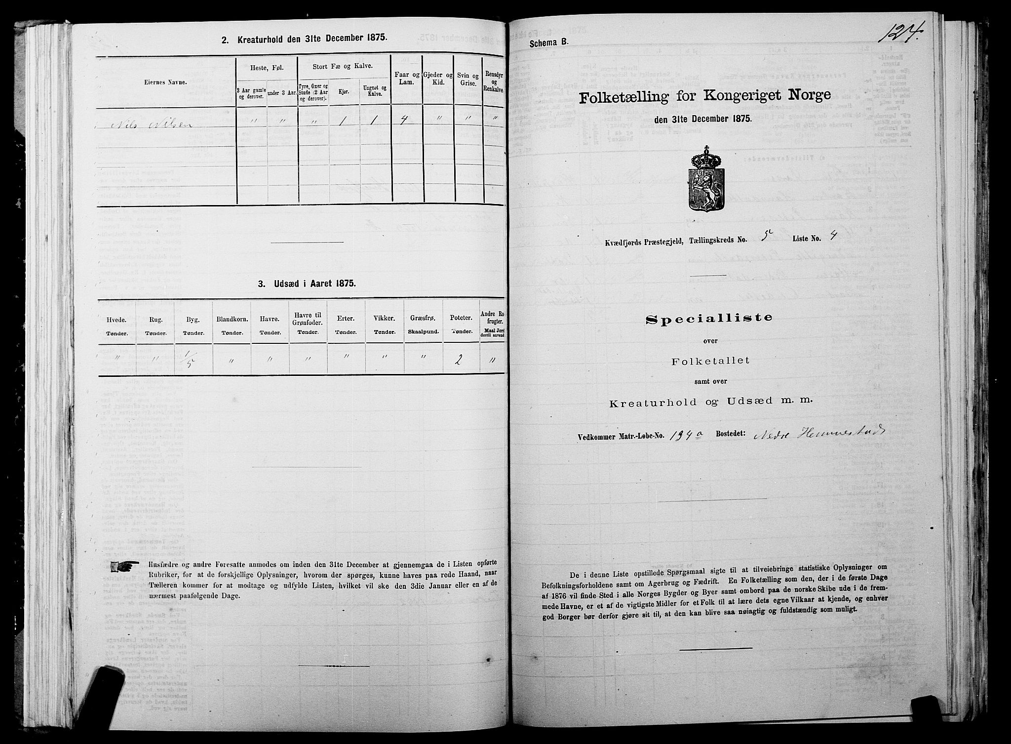 SATØ, 1875 census for 1911P Kvæfjord, 1875, p. 3124