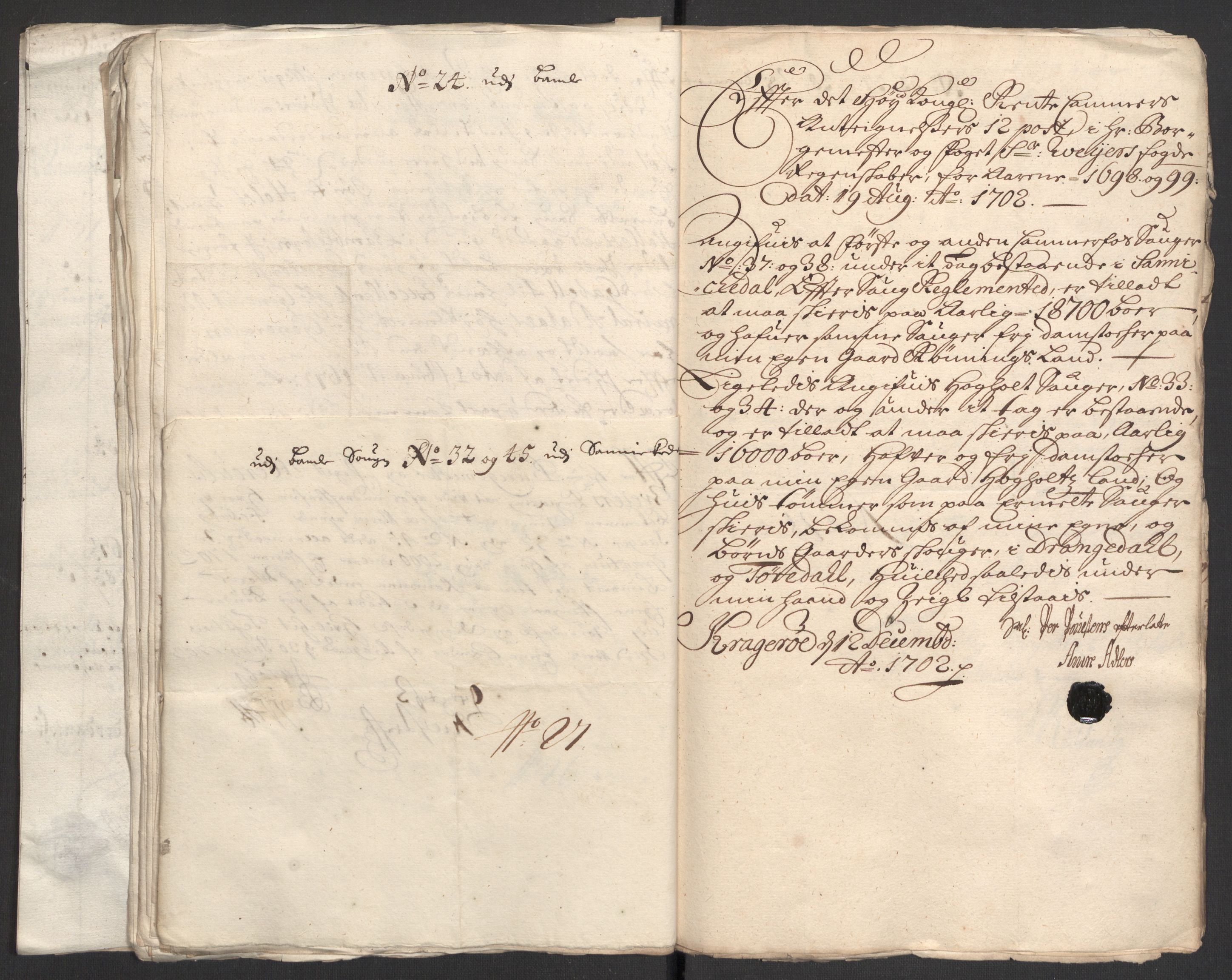 Rentekammeret inntil 1814, Reviderte regnskaper, Fogderegnskap, AV/RA-EA-4092/R36/L2107: Fogderegnskap Øvre og Nedre Telemark og Bamble, 1702, p. 37