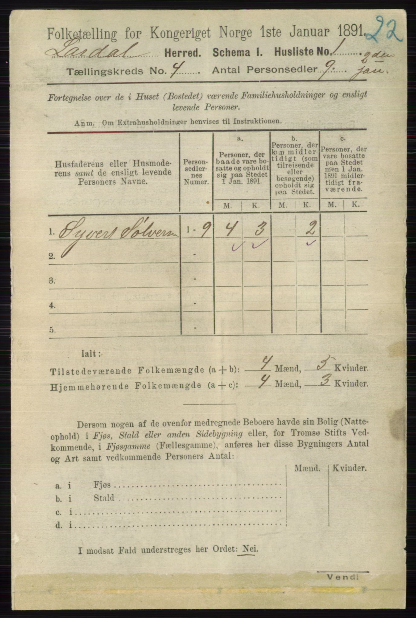 RA, 1891 census for 0728 Lardal, 1891, p. 1849