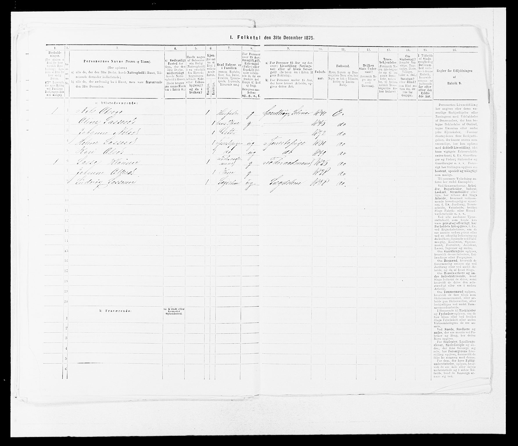 SAB, 1875 census for 1411P Eivindvik, 1875, p. 431