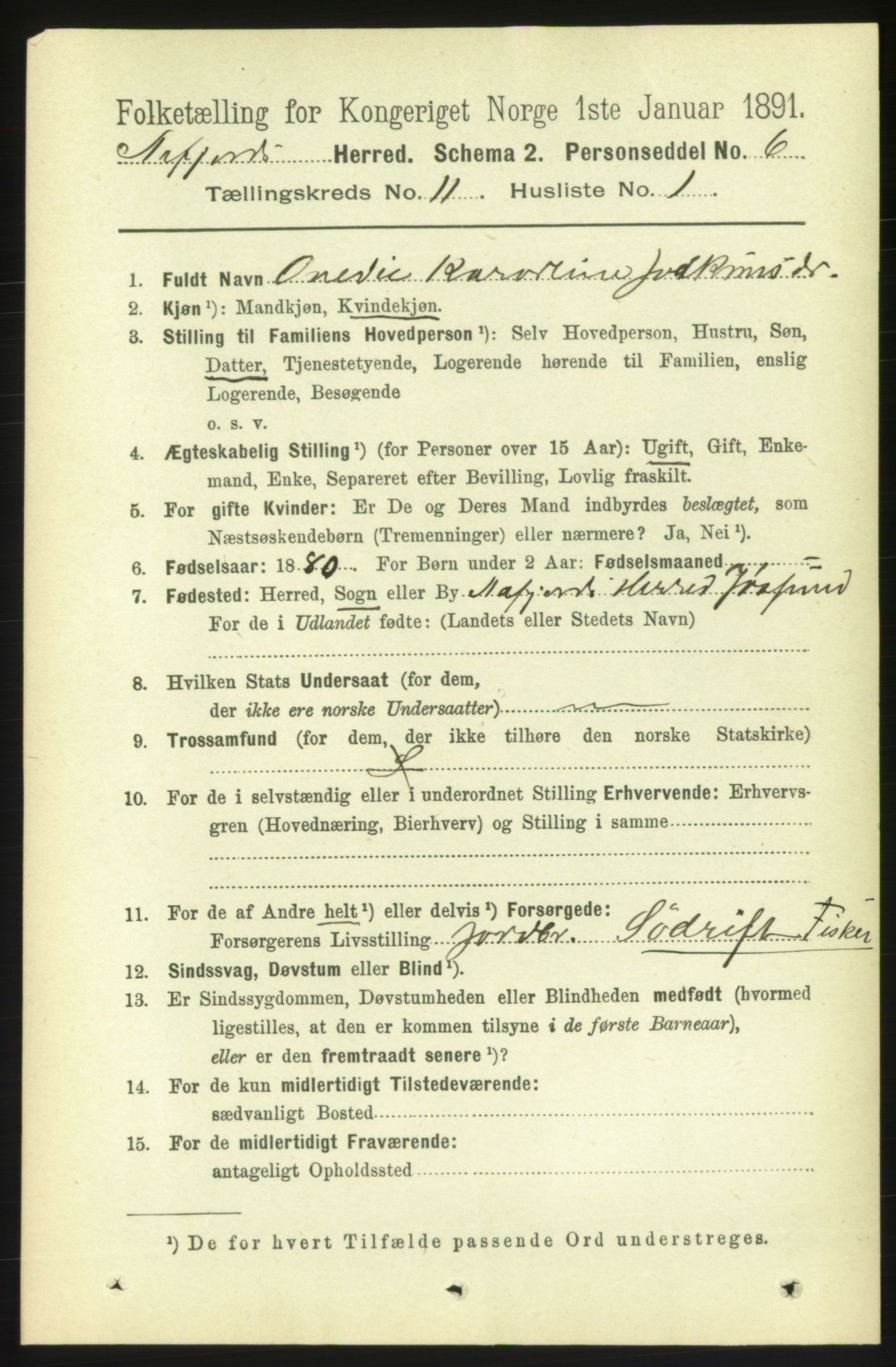 RA, 1891 census for 1630 Åfjord, 1891, p. 3308