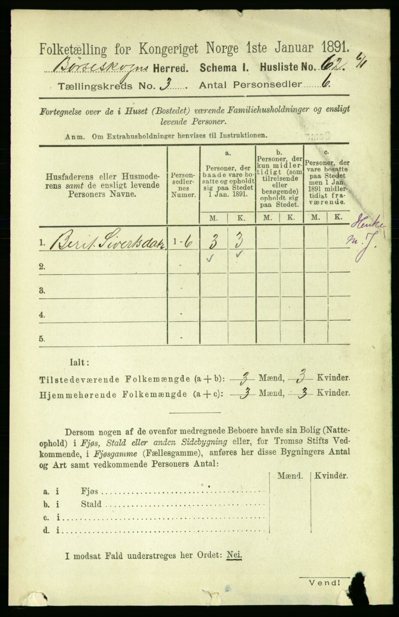 RA, 1891 census for 1657 Børseskogn, 1891, p. 1341