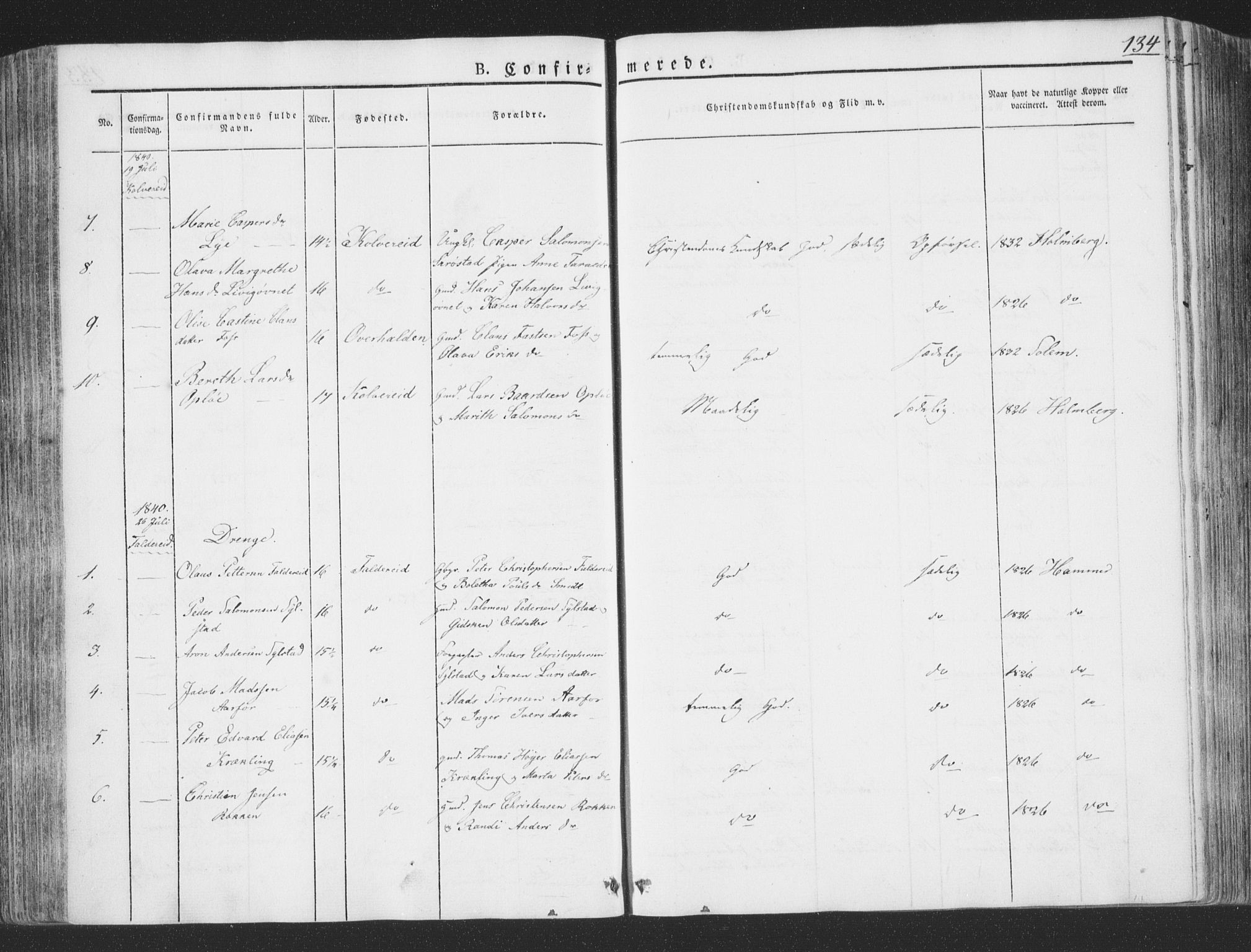 Ministerialprotokoller, klokkerbøker og fødselsregistre - Nord-Trøndelag, AV/SAT-A-1458/780/L0639: Parish register (official) no. 780A04, 1830-1844, p. 134