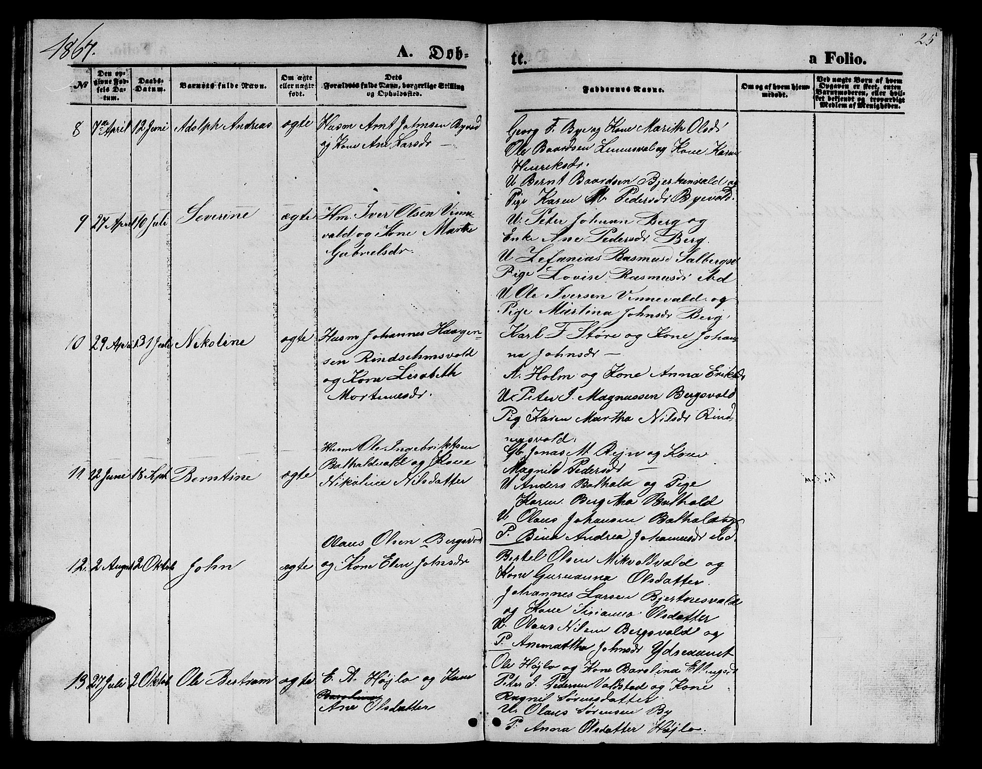Ministerialprotokoller, klokkerbøker og fødselsregistre - Nord-Trøndelag, SAT/A-1458/726/L0270: Parish register (copy) no. 726C01, 1858-1868, p. 25