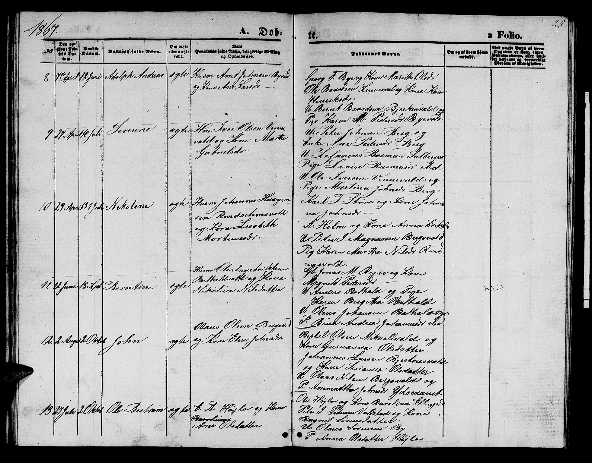 Ministerialprotokoller, klokkerbøker og fødselsregistre - Nord-Trøndelag, AV/SAT-A-1458/726/L0270: Parish register (copy) no. 726C01, 1858-1868, p. 25