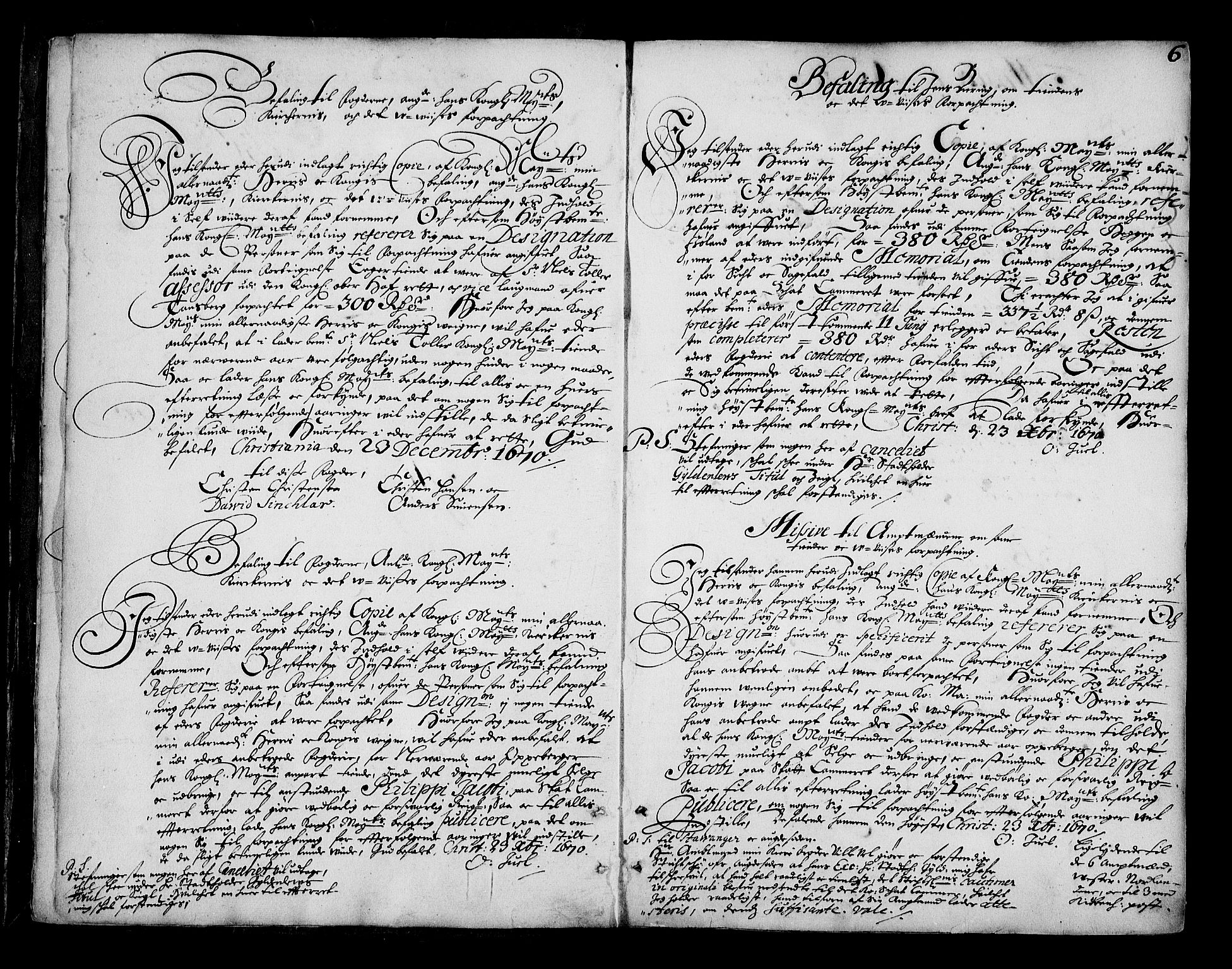 Stattholderembetet 1572-1771, AV/RA-EA-2870/Bb/L0004: Ordreprotokoll, 1670-1689, p. 5b-6a