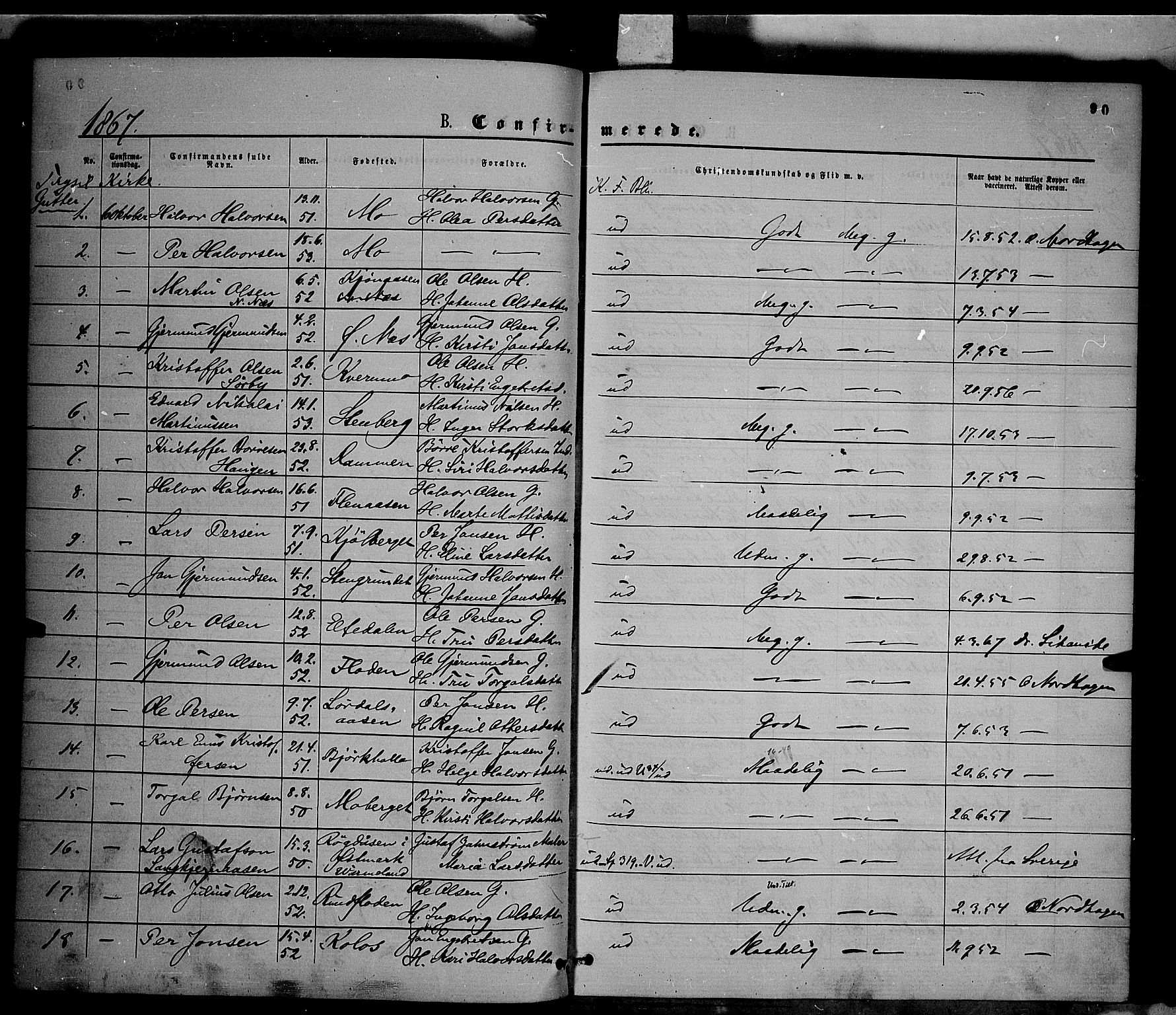 Trysil prestekontor, AV/SAH-PREST-046/H/Ha/Haa/L0006: Parish register (official) no. 6, 1866-1873, p. 90