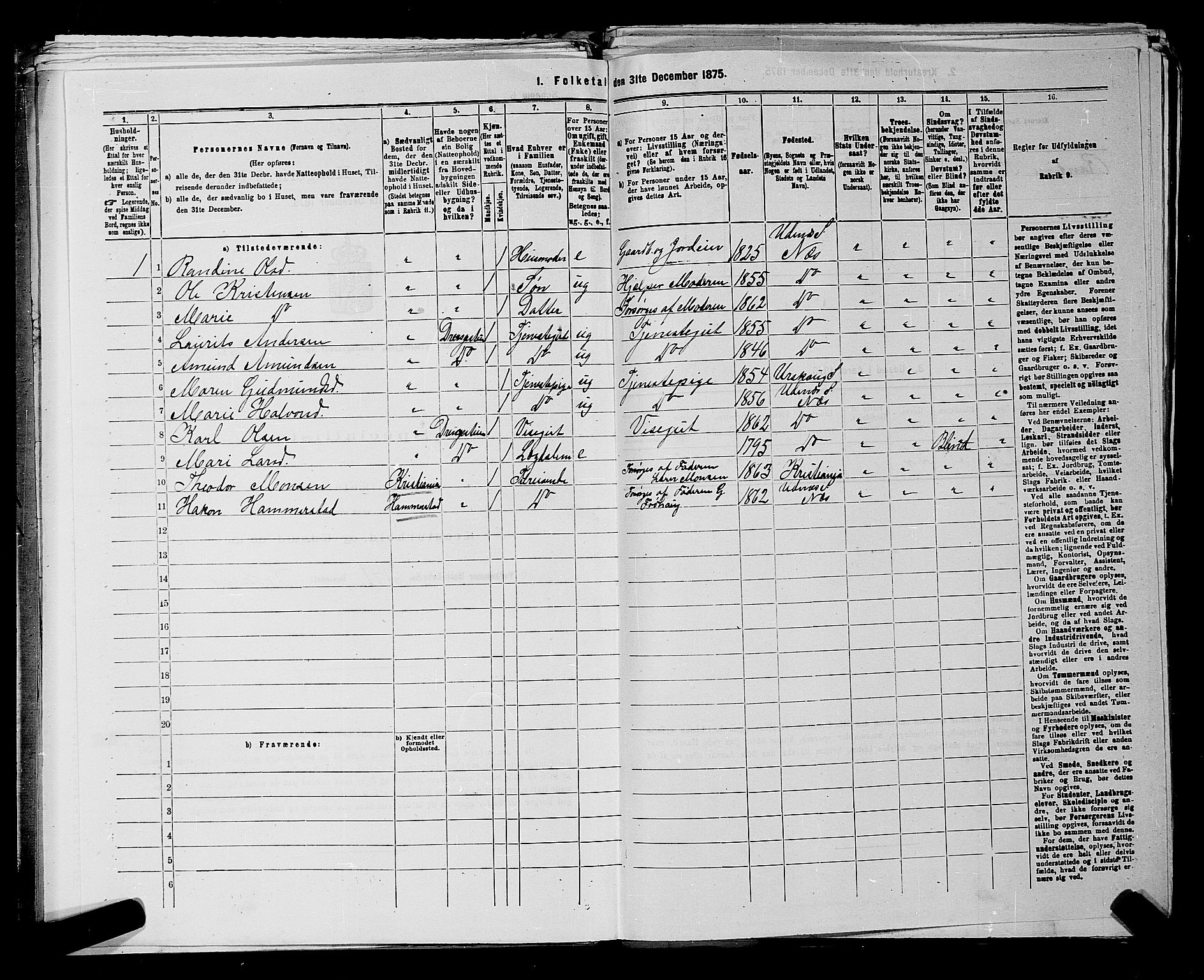 RA, 1875 census for 0236P Nes, 1875, p. 2588
