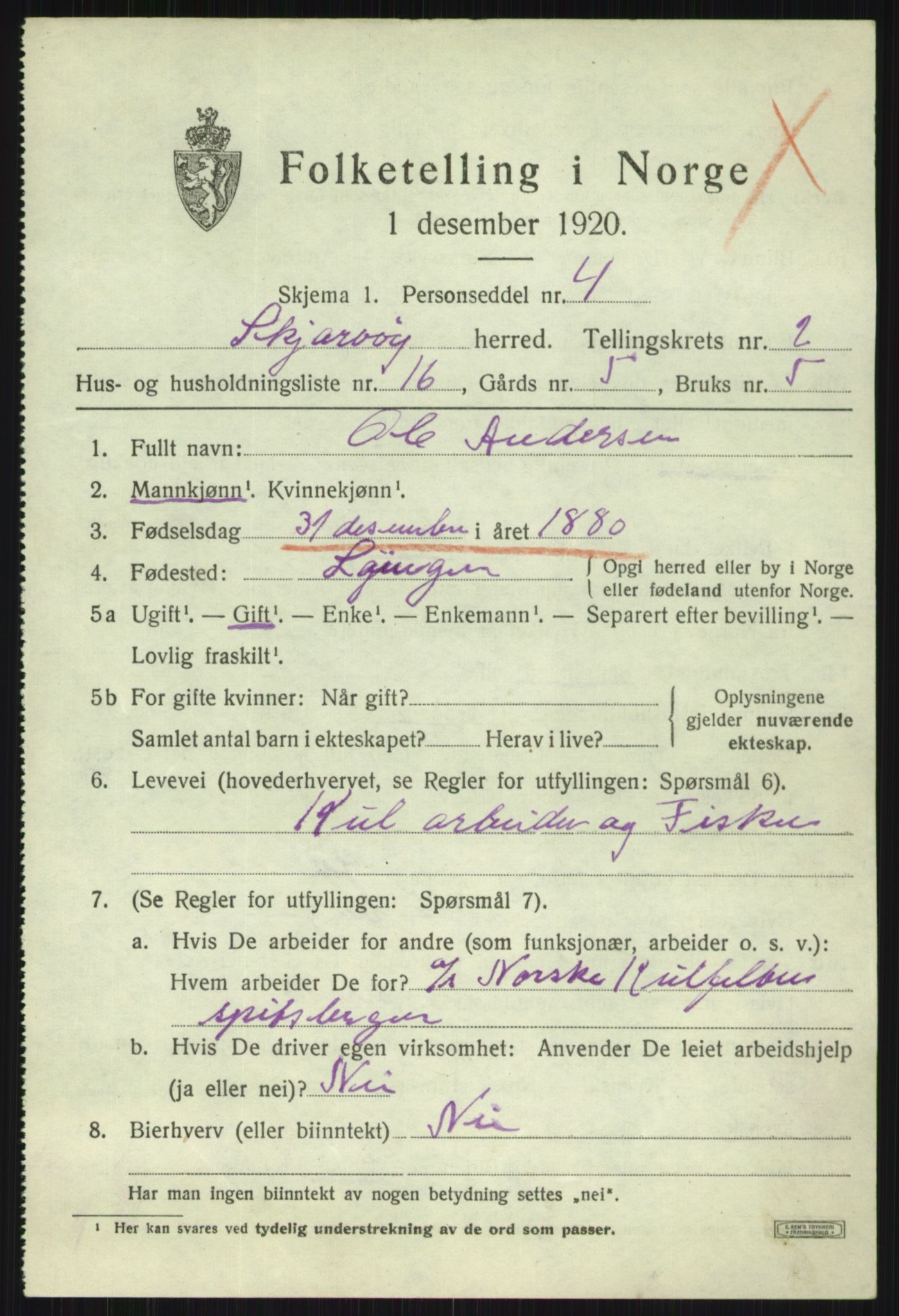 SATØ, 1920 census for Skjervøy, 1920, p. 1685