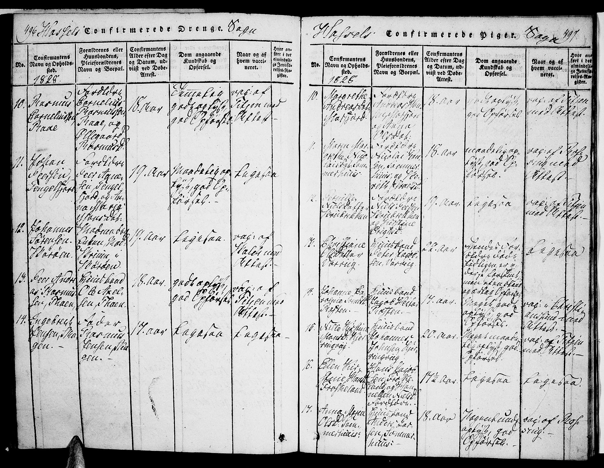 Ministerialprotokoller, klokkerbøker og fødselsregistre - Nordland, SAT/A-1459/888/L1237: Parish register (official) no. 888A05 /1, 1820-1836, p. 496-497