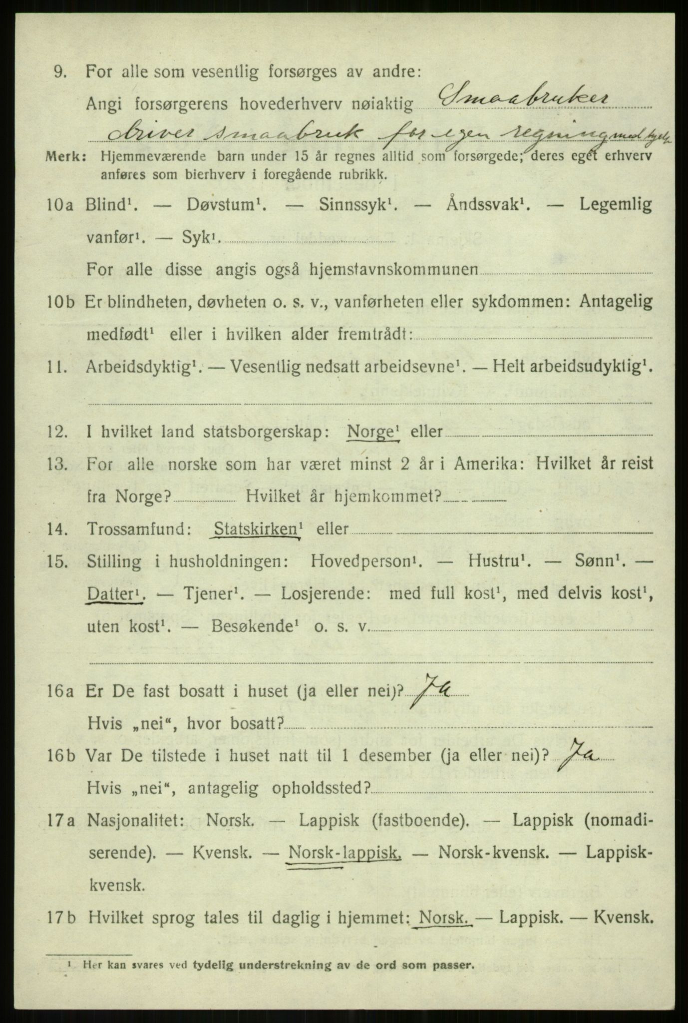 SATØ, 1920 census for Bardu, 1920, p. 4091