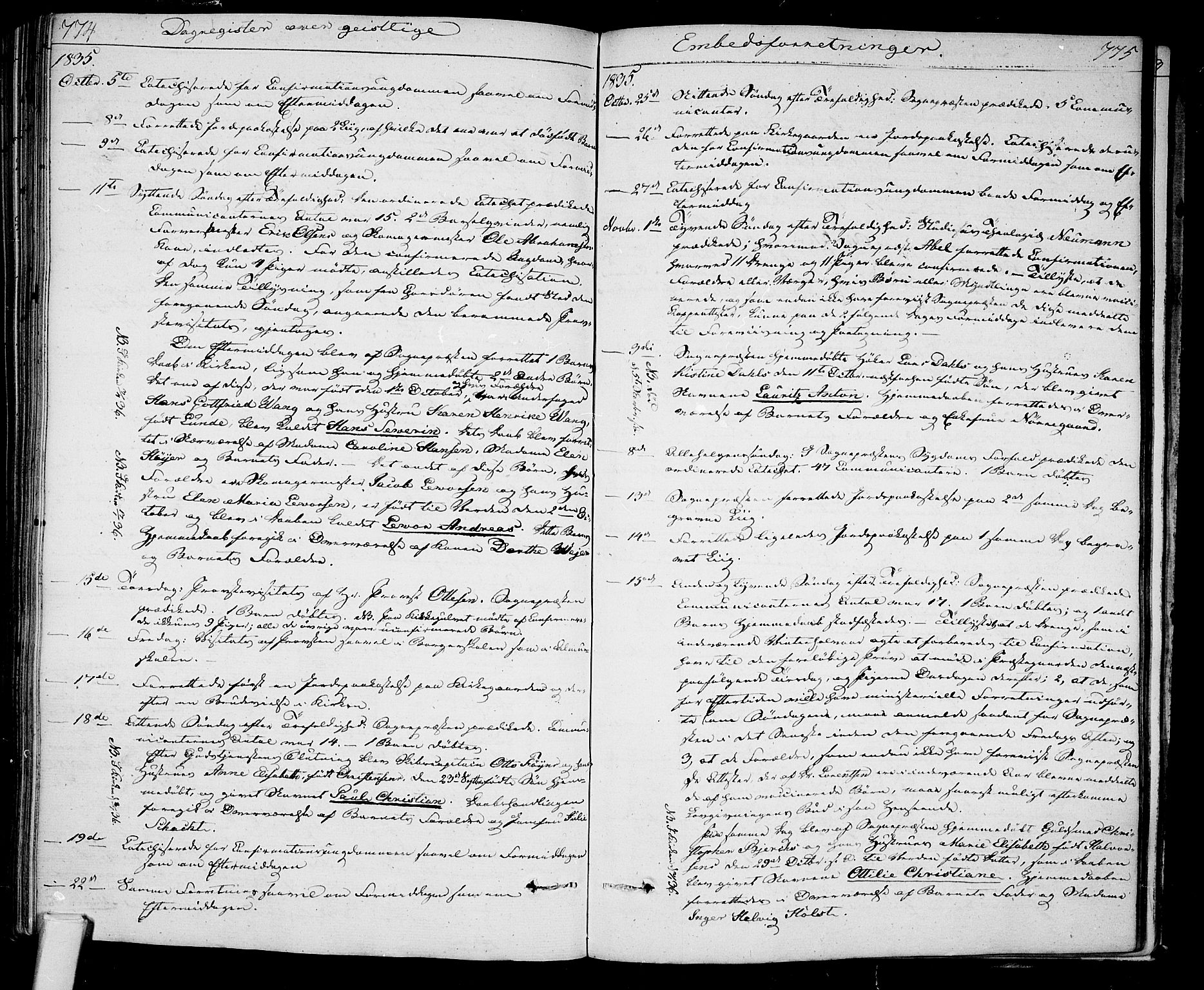 Tønsberg kirkebøker, SAKO/A-330/F/Fa/L0005: Parish register (official) no. I 5, 1827-1836, p. 774-775