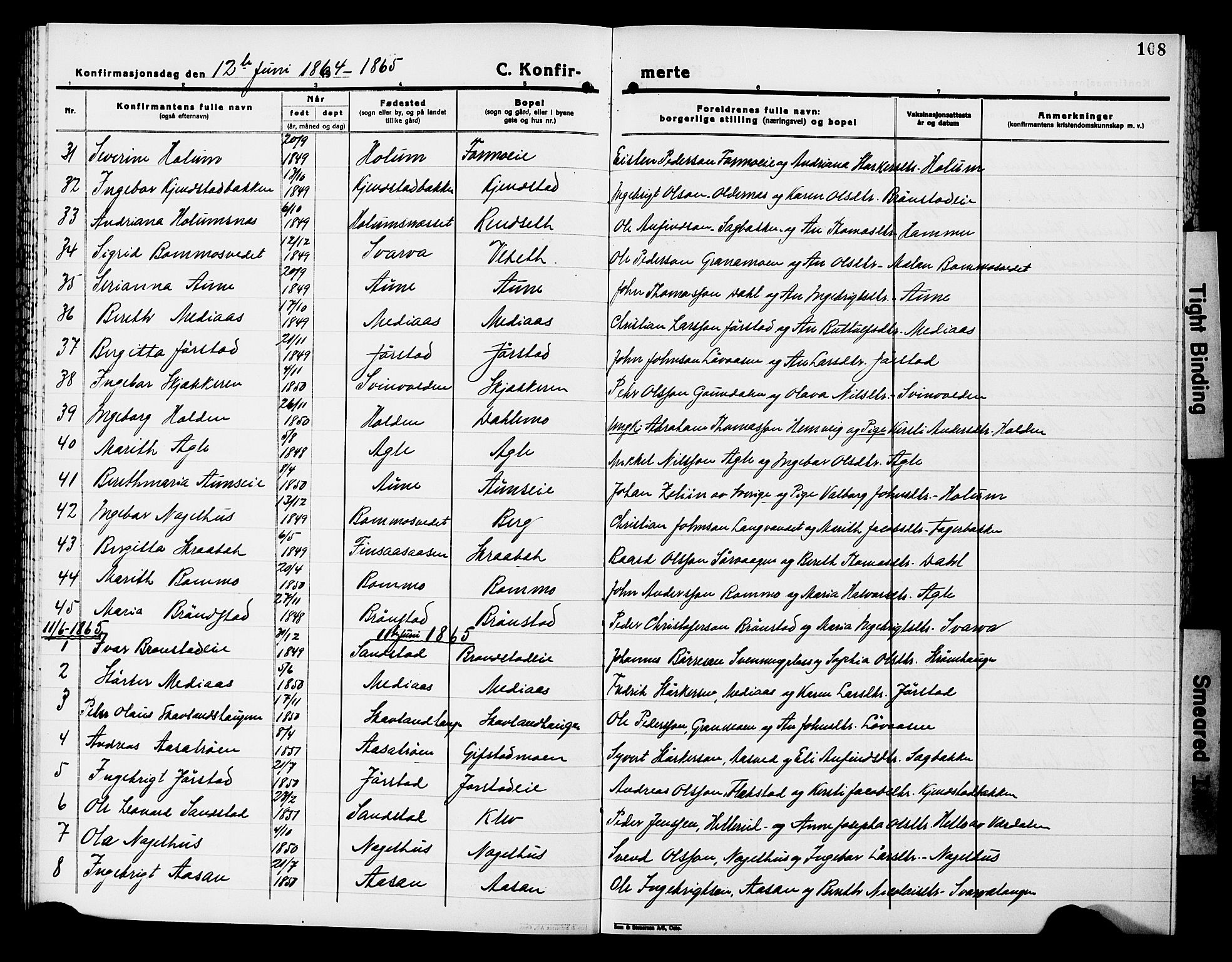 Ministerialprotokoller, klokkerbøker og fødselsregistre - Nord-Trøndelag, SAT/A-1458/749/L0485: Parish register (official) no. 749D01, 1857-1872, p. 108