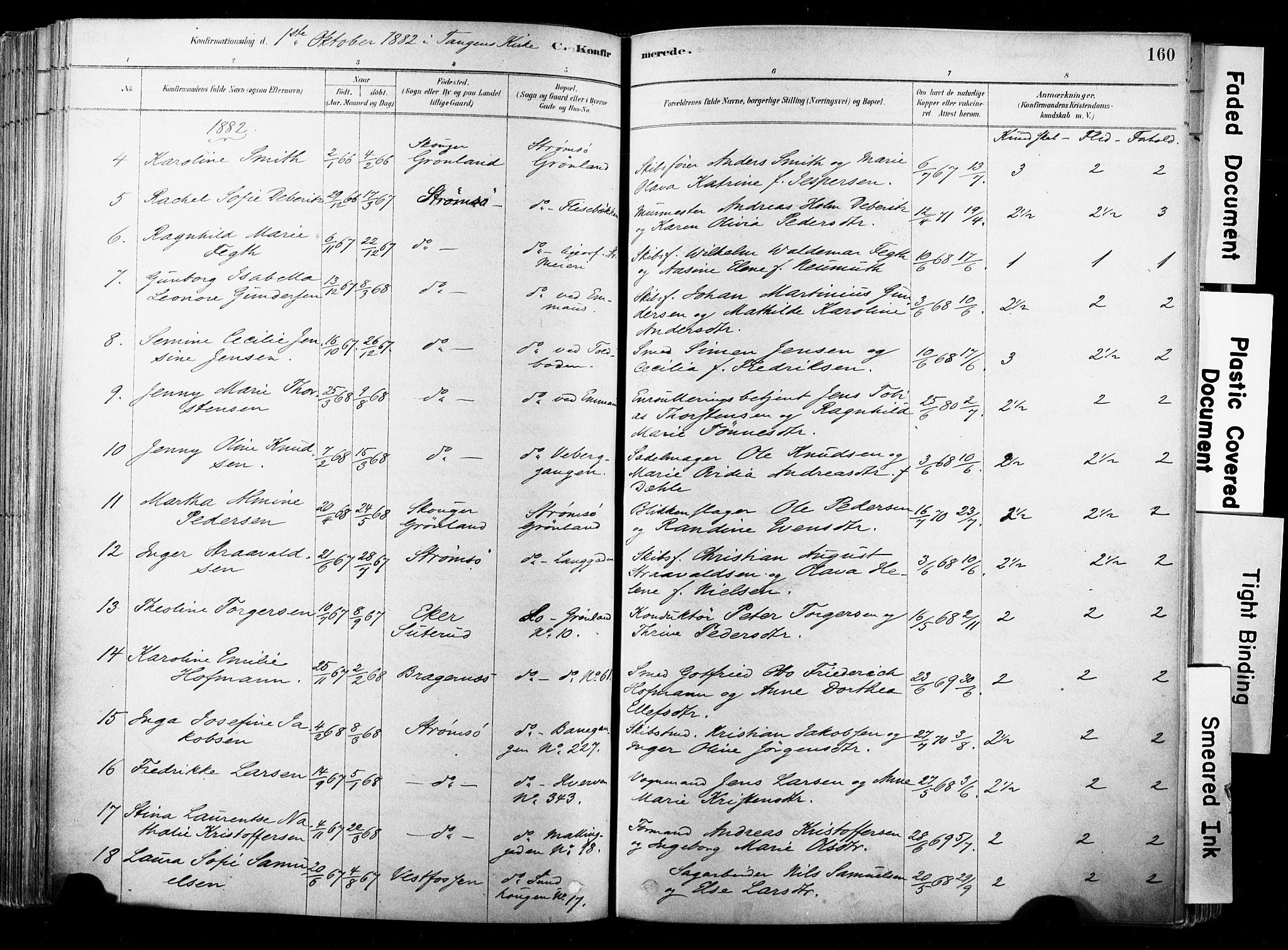 Strømsø kirkebøker, AV/SAKO-A-246/F/Fb/L0006: Parish register (official) no. II 6, 1879-1910, p. 160