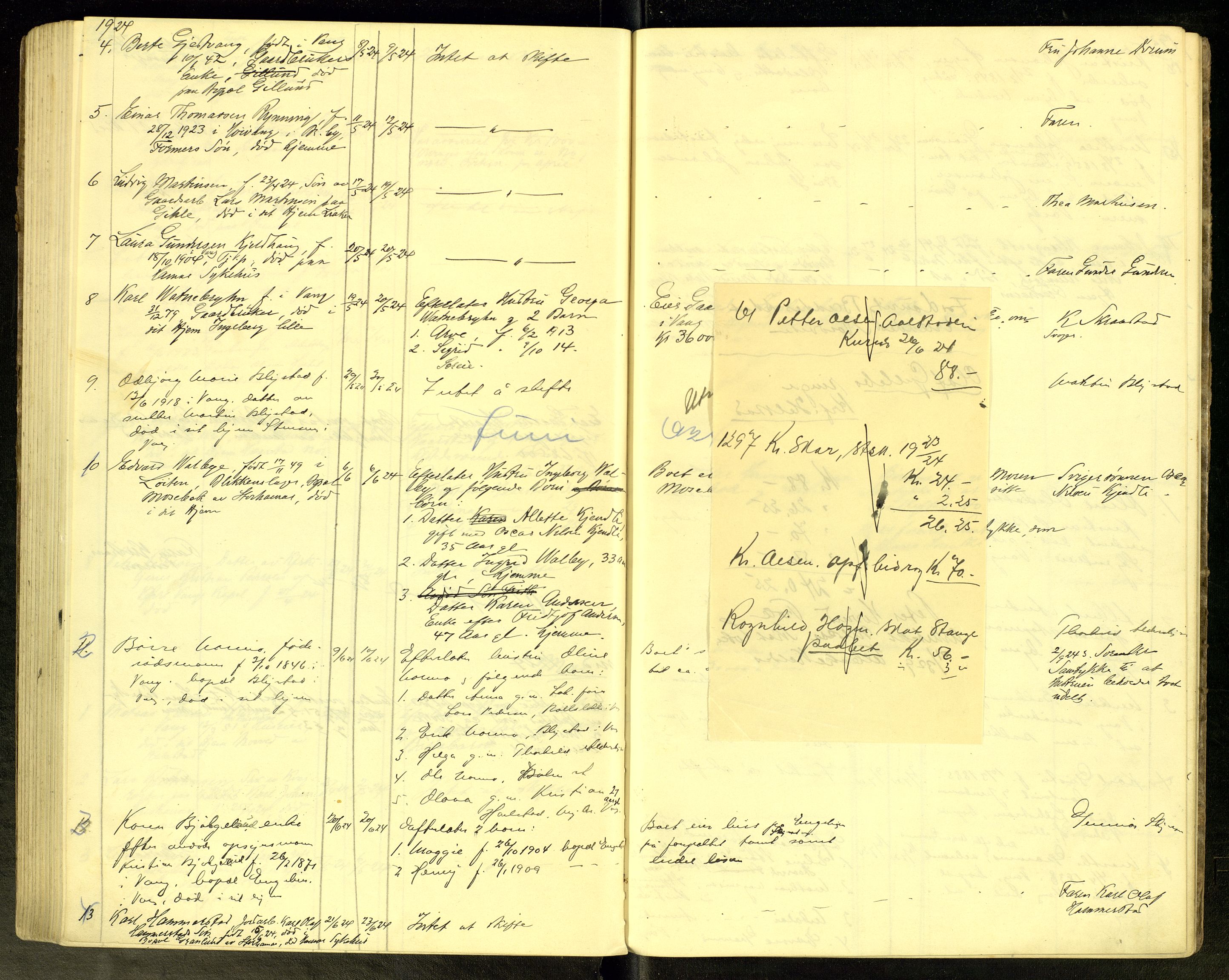 Vang, Hedmark, lensmannskontor, AV/SAH-LHV-018/H/Ha/L0007: Dødsfallsprotokoll, 1915-1925