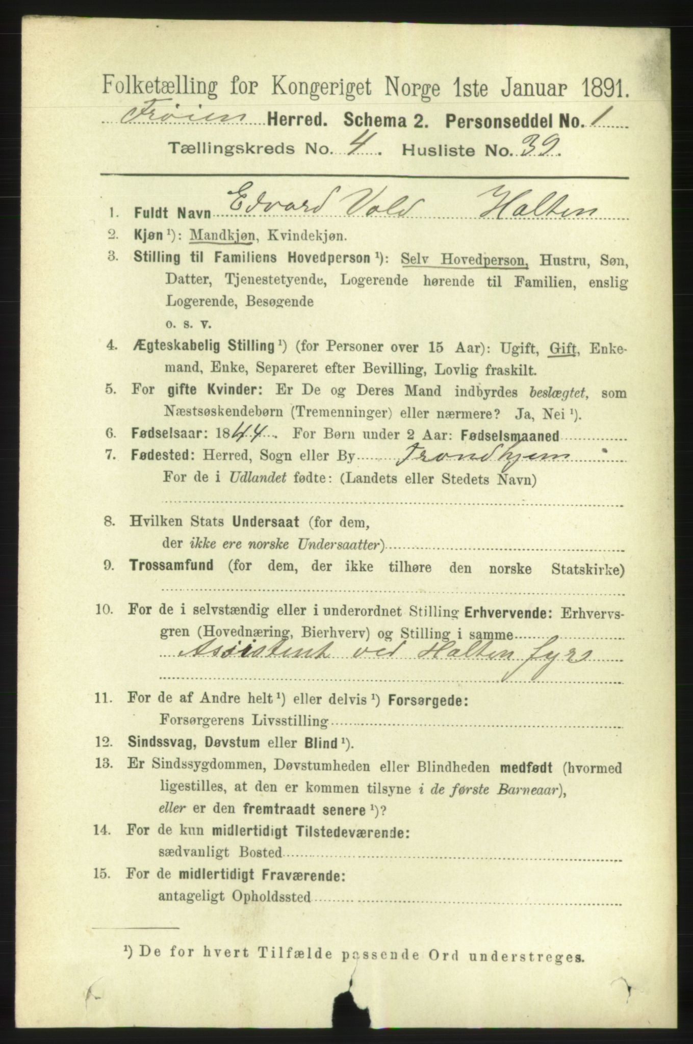 RA, 1891 census for 1619 Frøya, 1891, p. 3231