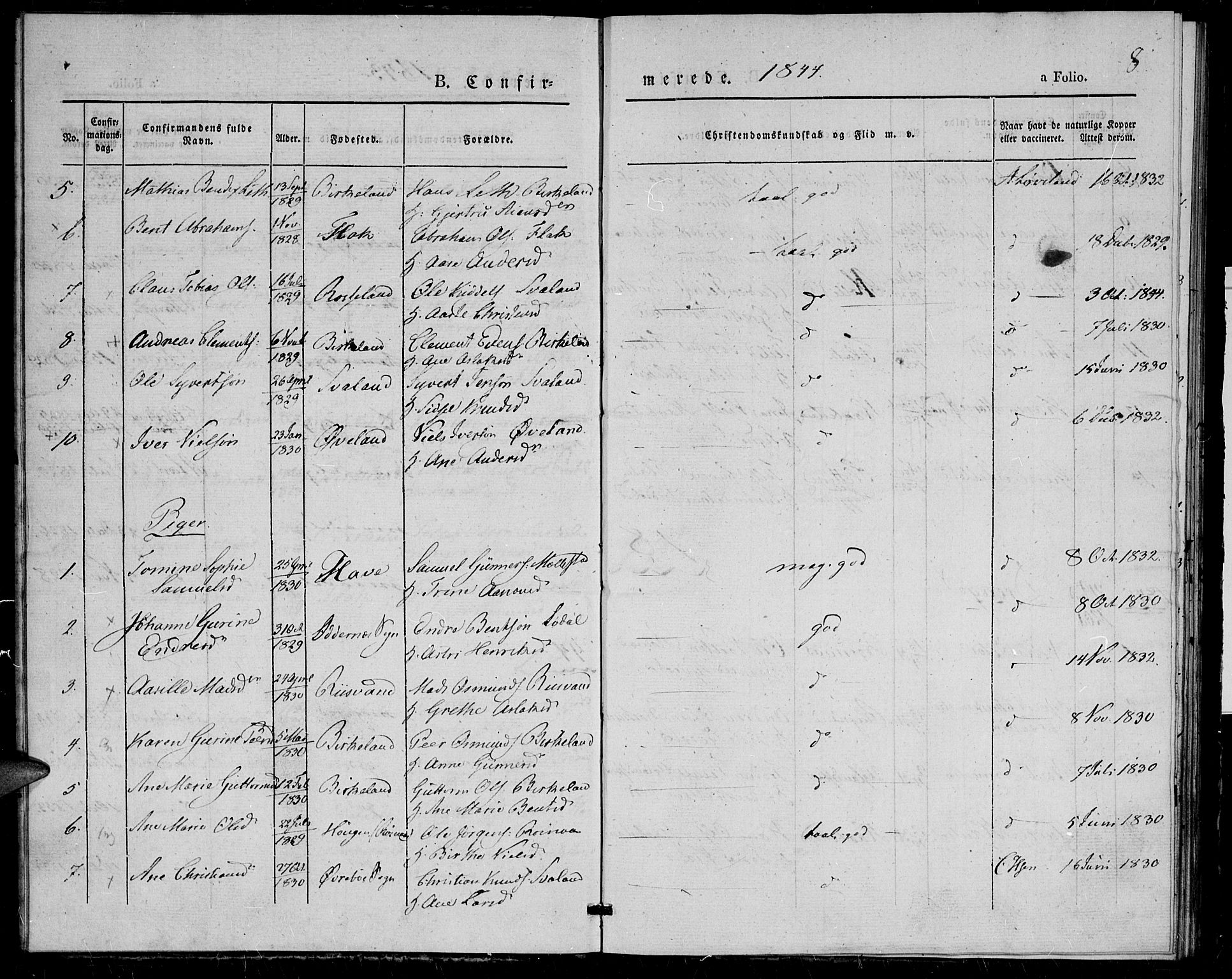 Birkenes sokneprestkontor, SAK/1111-0004/F/Fa/L0002: Parish register (official) no. A 2, 1839-1849, p. 9