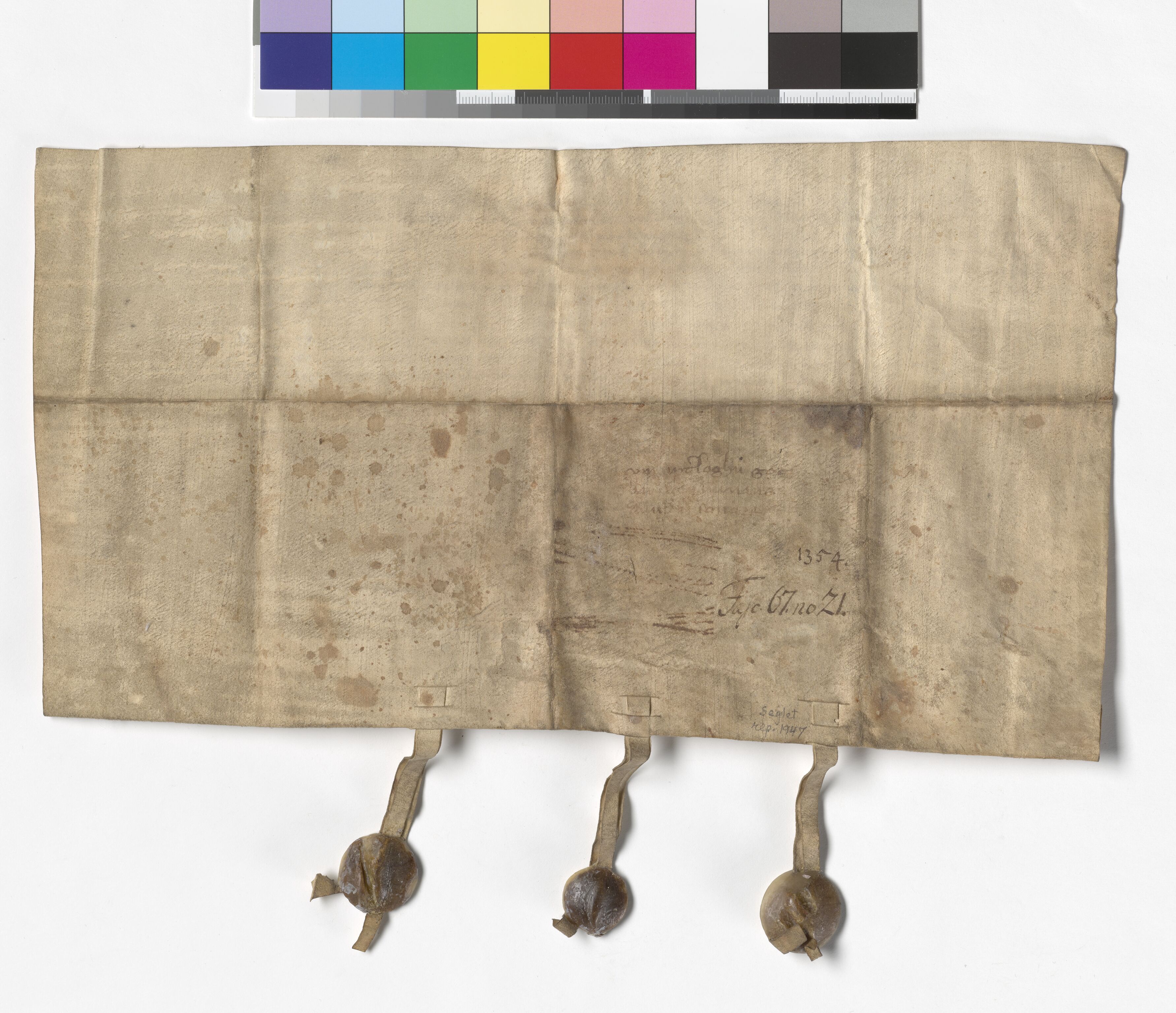 Riksarkivets diplomsamling, AV/RA-EA-5965/F05/L0169: NRA AM fasc. 67 nr. 16- 23, 1353-1371, p. 9