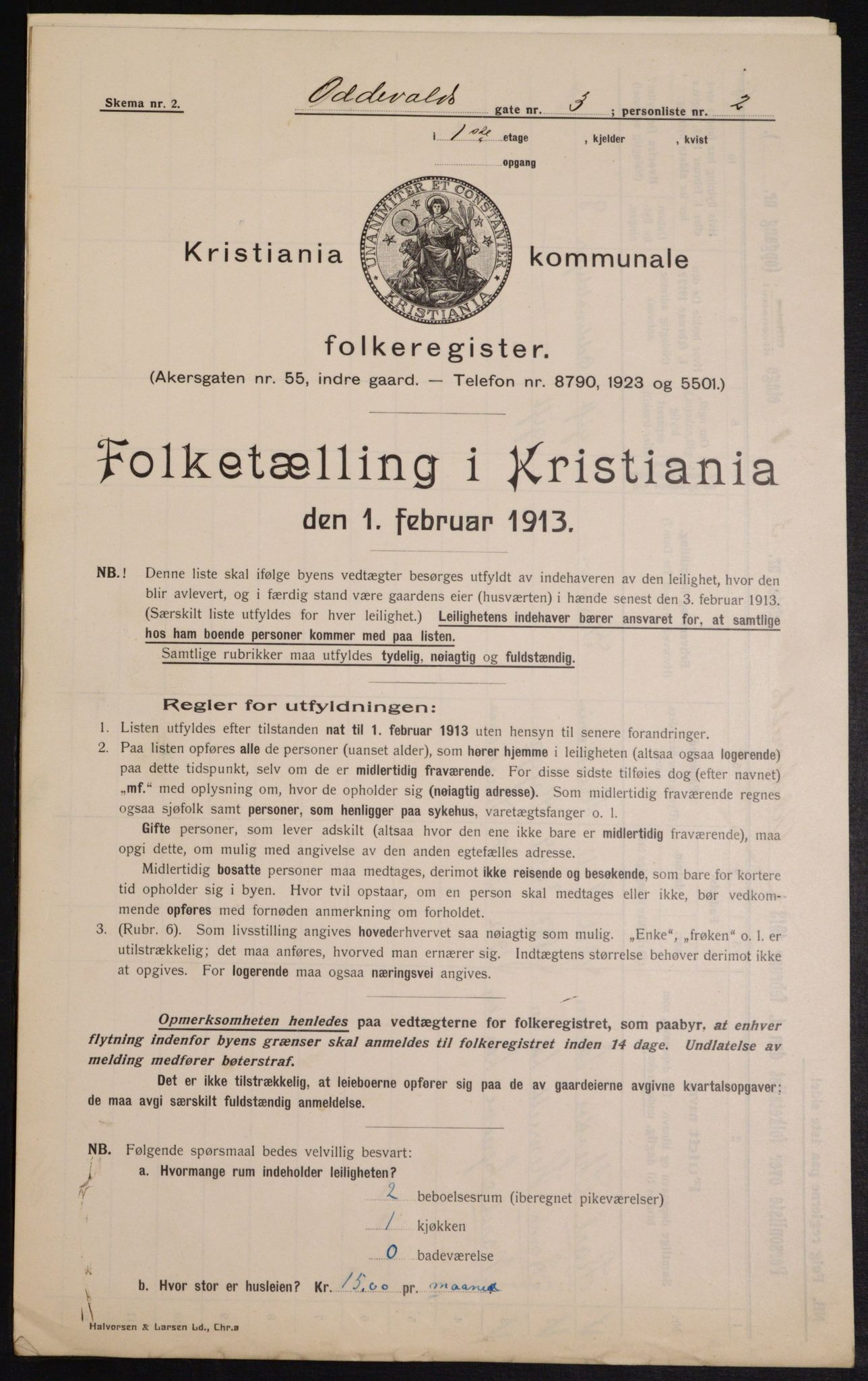 OBA, Municipal Census 1913 for Kristiania, 1913, p. 74567