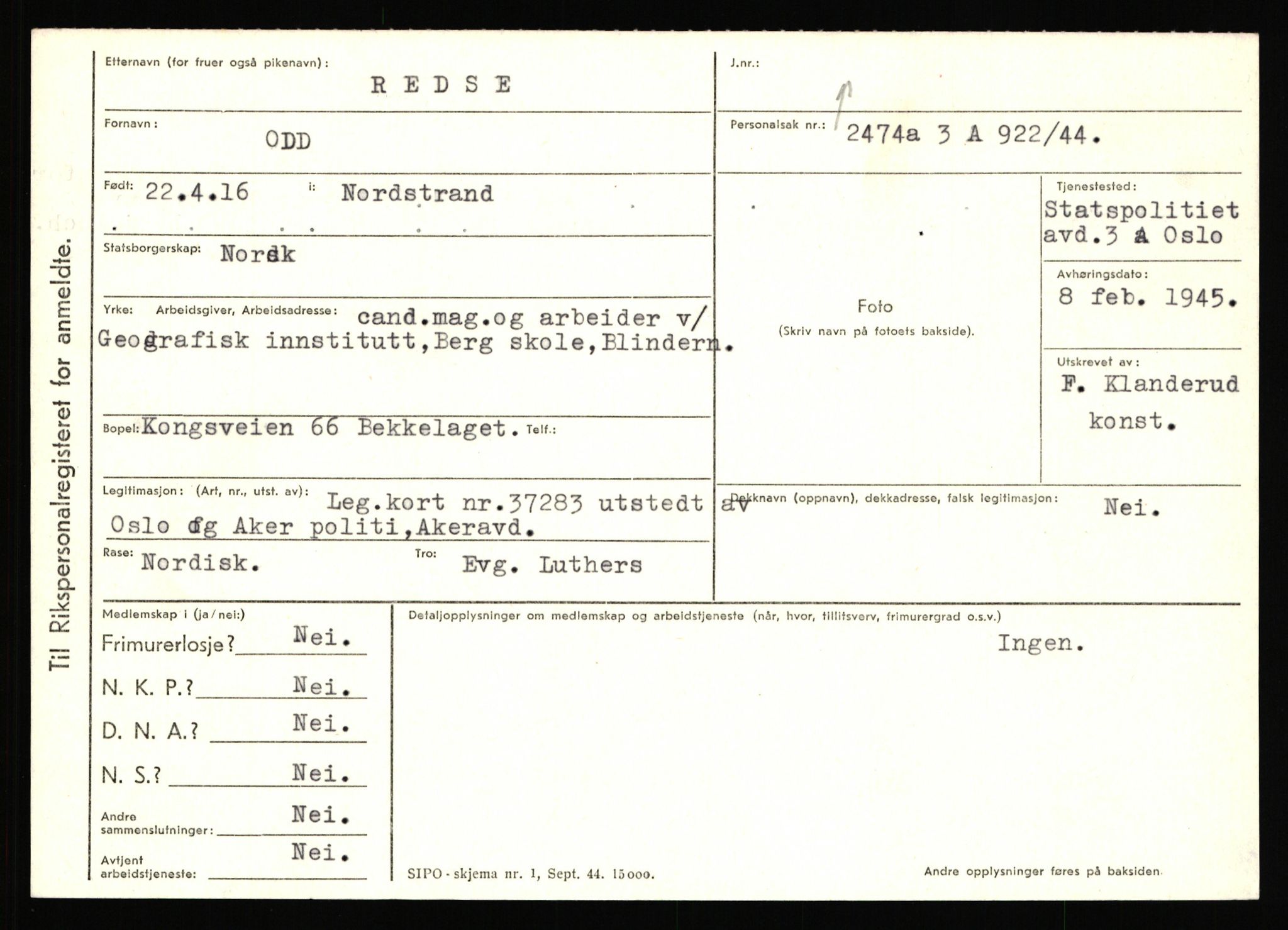 Statspolitiet - Hovedkontoret / Osloavdelingen, AV/RA-S-1329/C/Ca/L0013: Raa - Servold, 1943-1945, p. 645