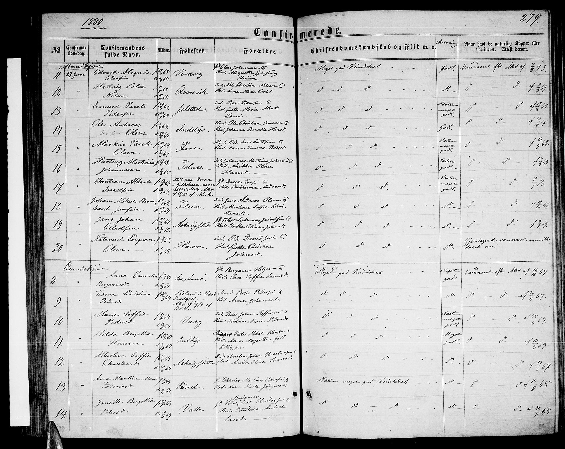 Ministerialprotokoller, klokkerbøker og fødselsregistre - Nordland, AV/SAT-A-1459/805/L0107: Parish register (copy) no. 805C03, 1862-1885, p. 279