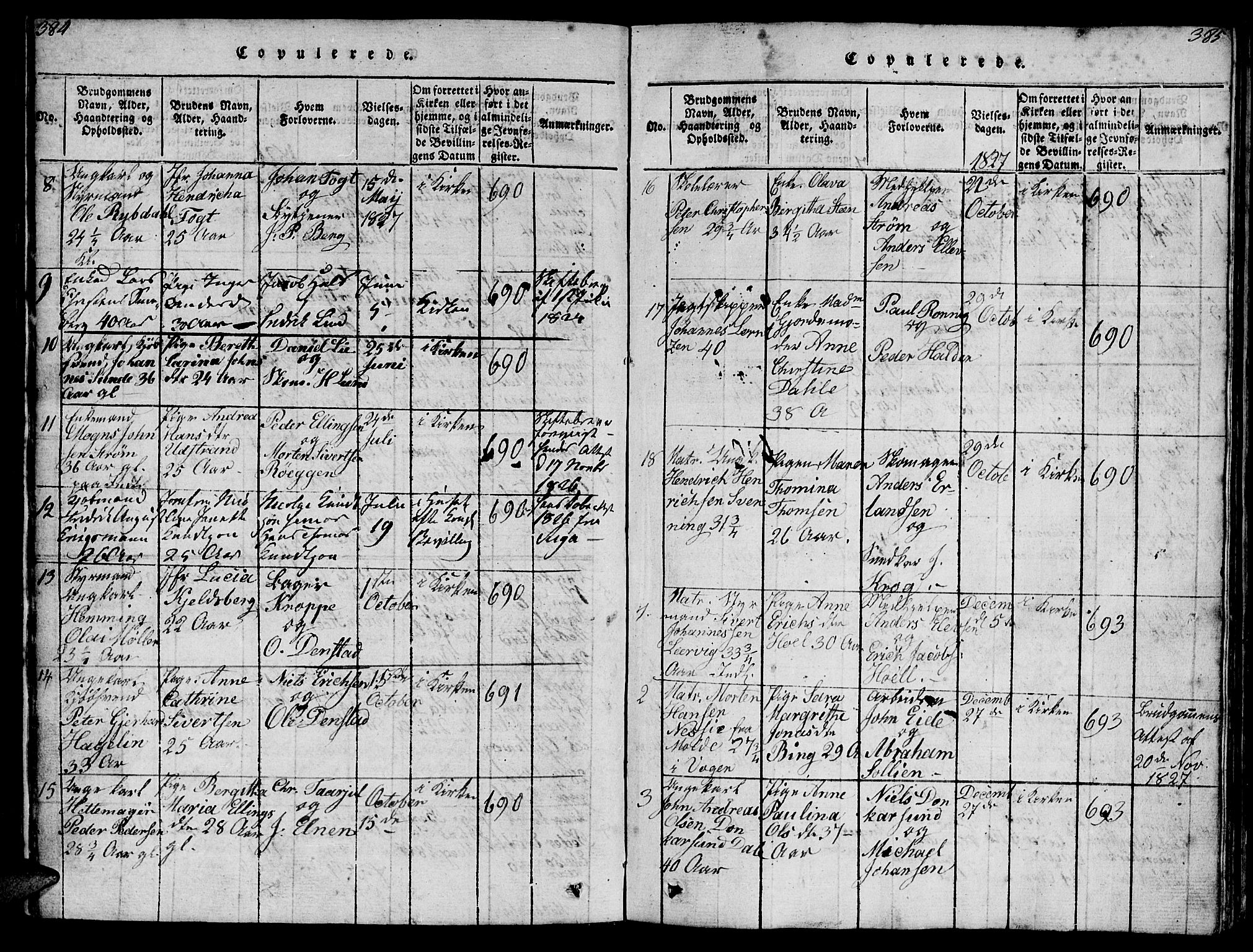 Ministerialprotokoller, klokkerbøker og fødselsregistre - Møre og Romsdal, AV/SAT-A-1454/572/L0856: Parish register (copy) no. 572C01, 1819-1832, p. 384-385