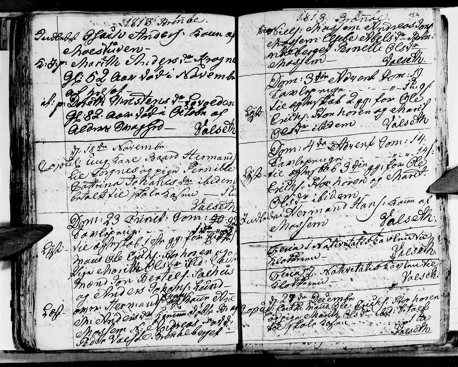Ministerialprotokoller, klokkerbøker og fødselsregistre - Nordland, SAT/A-1459/813/L0209: Parish register (copy) no. 813C01, 1803-1821, p. 154