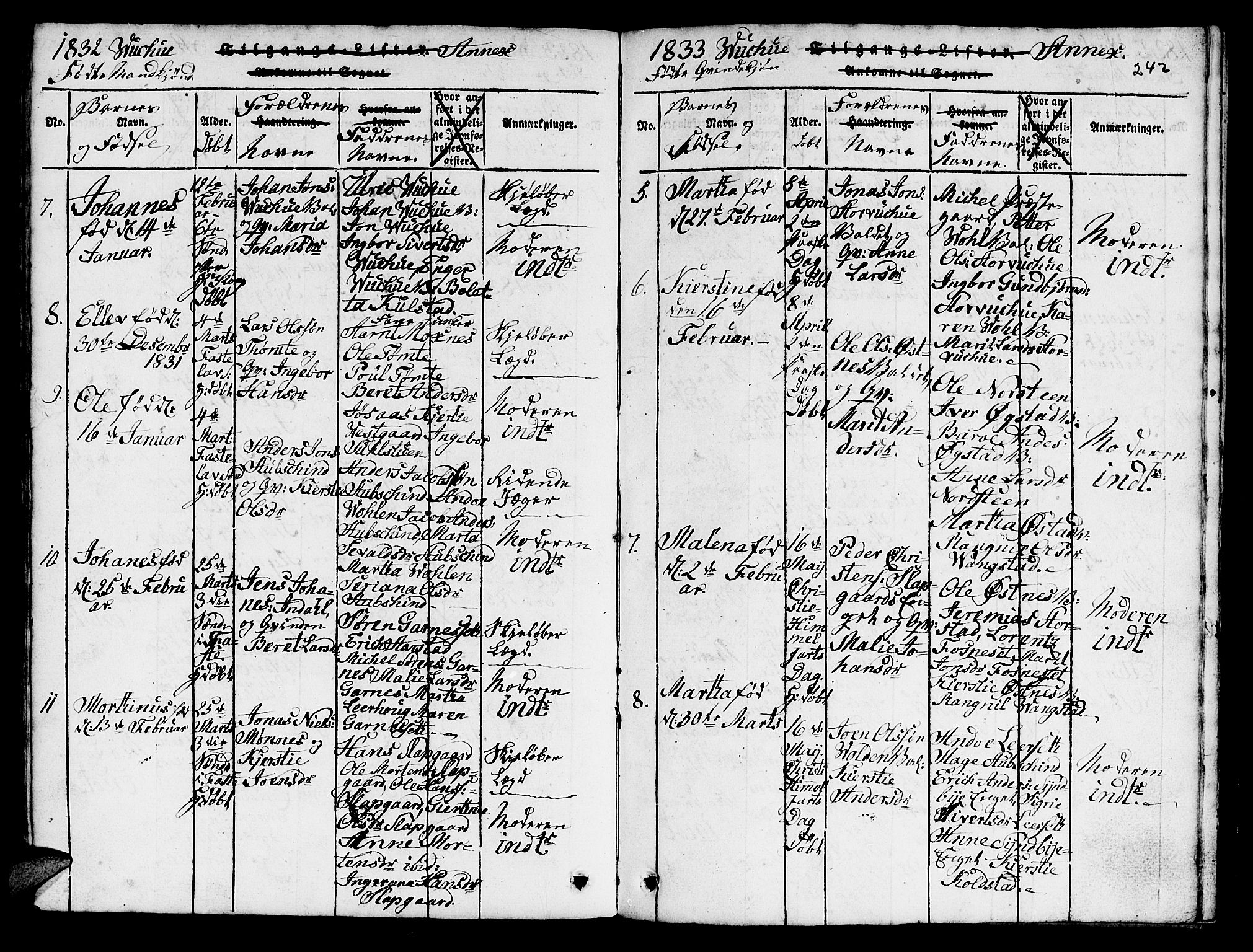 Ministerialprotokoller, klokkerbøker og fødselsregistre - Nord-Trøndelag, SAT/A-1458/724/L0265: Parish register (copy) no. 724C01, 1816-1845, p. 242