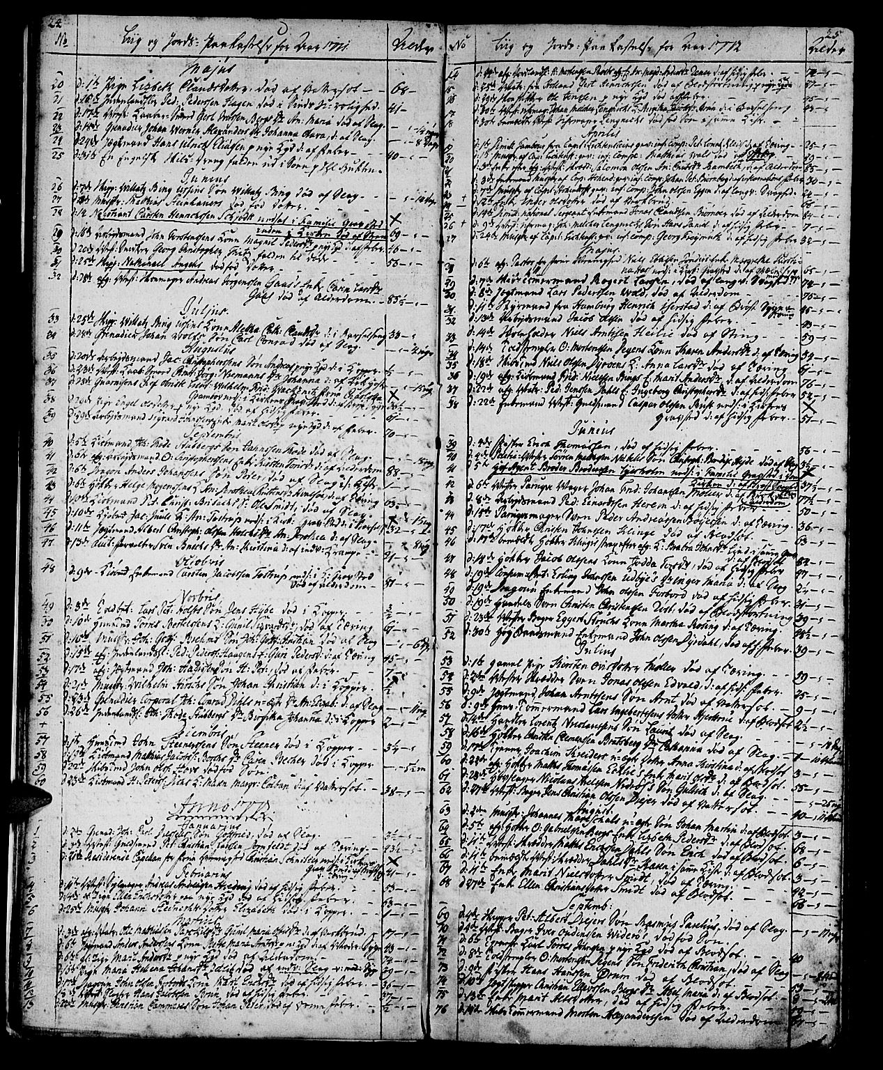 Ministerialprotokoller, klokkerbøker og fødselsregistre - Sør-Trøndelag, SAT/A-1456/602/L0134: Parish register (copy) no. 602C02, 1759-1812, p. 24-25