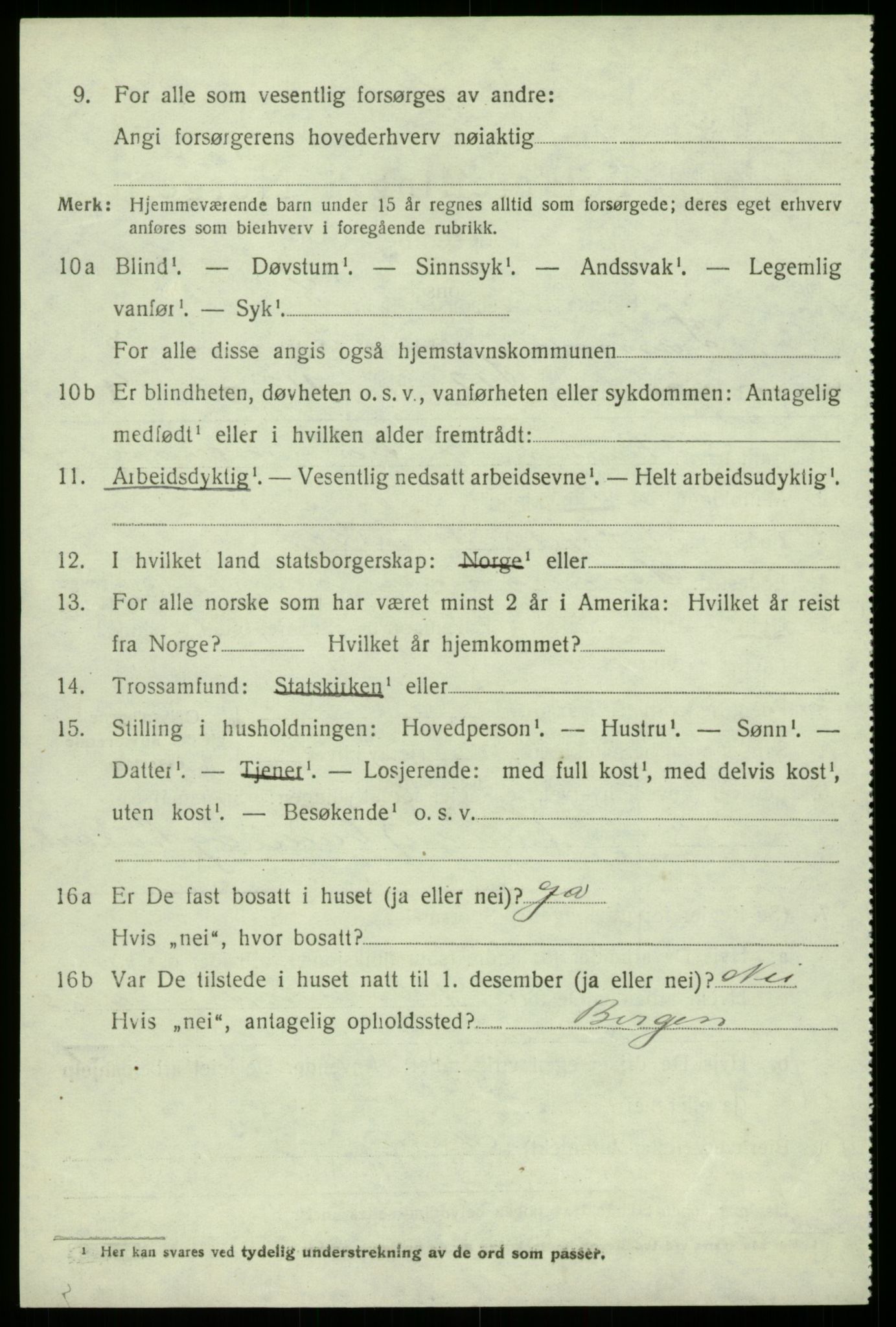 SAB, 1920 census for Samnanger, 1920, p. 3854