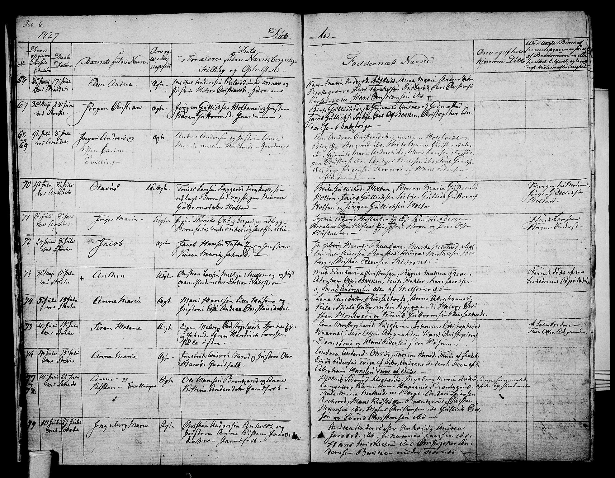 Stokke kirkebøker, AV/SAKO-A-320/F/Fa/L0006: Parish register (official) no. I 6, 1826-1843, p. 6