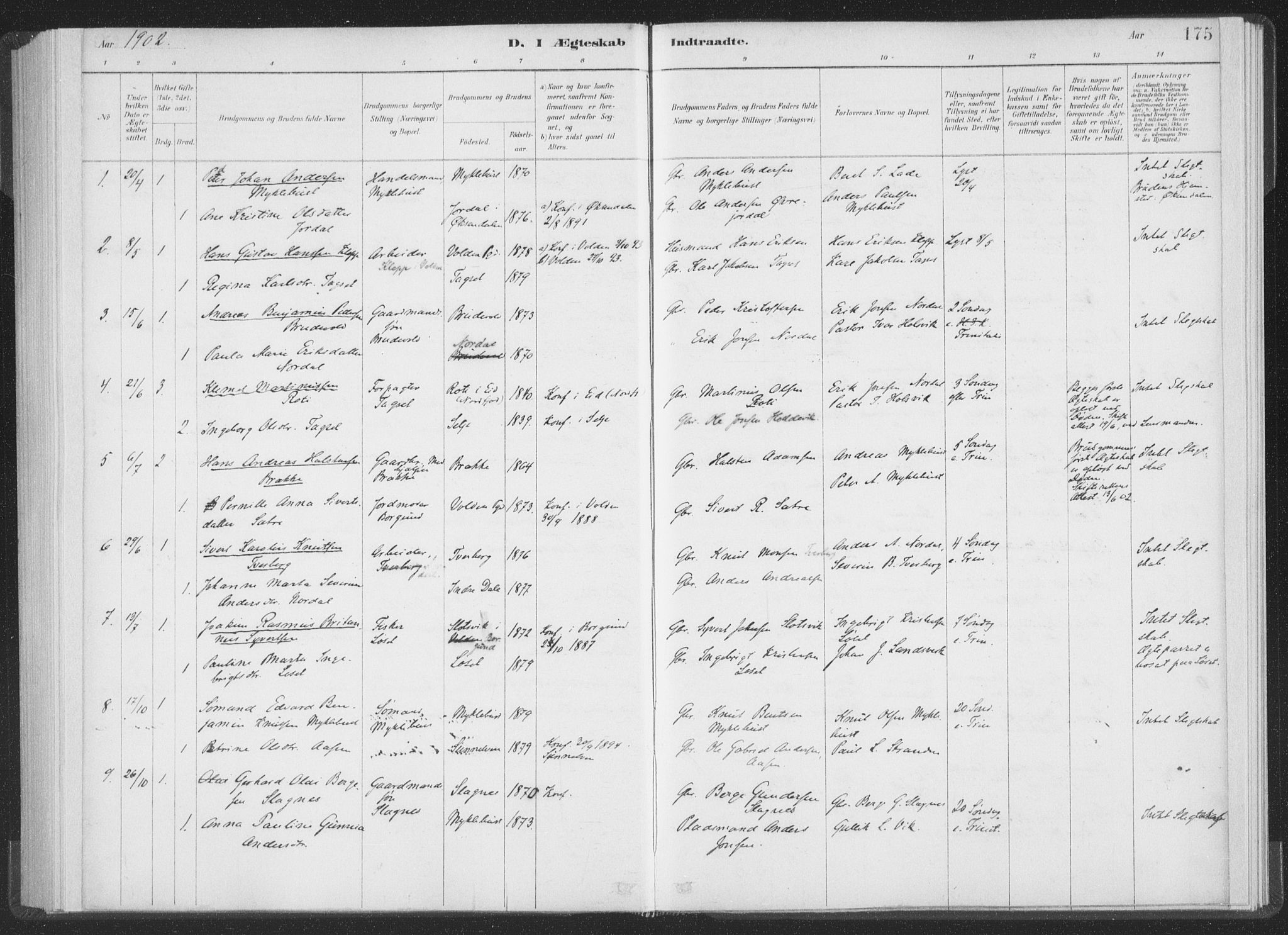 Ministerialprotokoller, klokkerbøker og fødselsregistre - Møre og Romsdal, AV/SAT-A-1454/502/L0025: Parish register (official) no. 502A03, 1885-1909, p. 175