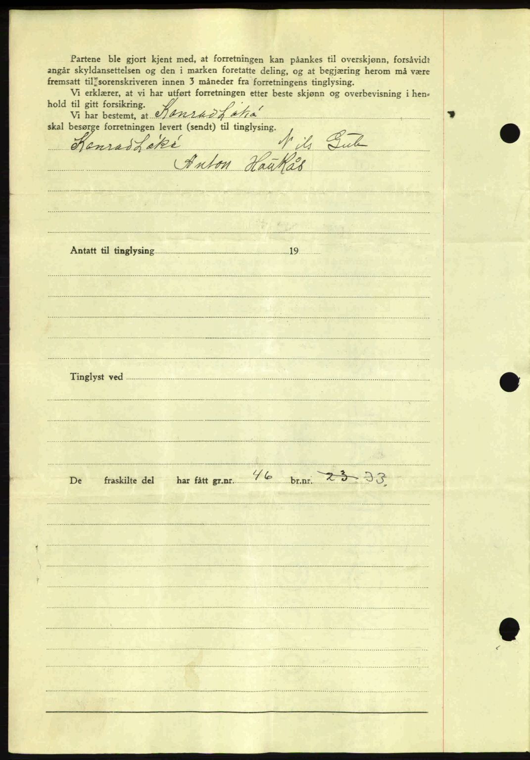 Romsdal sorenskriveri, AV/SAT-A-4149/1/2/2C: Mortgage book no. A14, 1943-1943, Diary no: : 989/1943