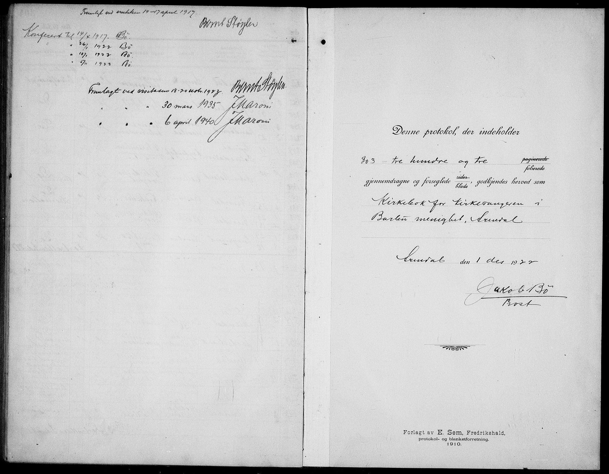 Barbu sokneprestkontor, AV/SAK-1111-0003/F/Fb/L0004: Parish register (copy) no. B 4, 1911-1936