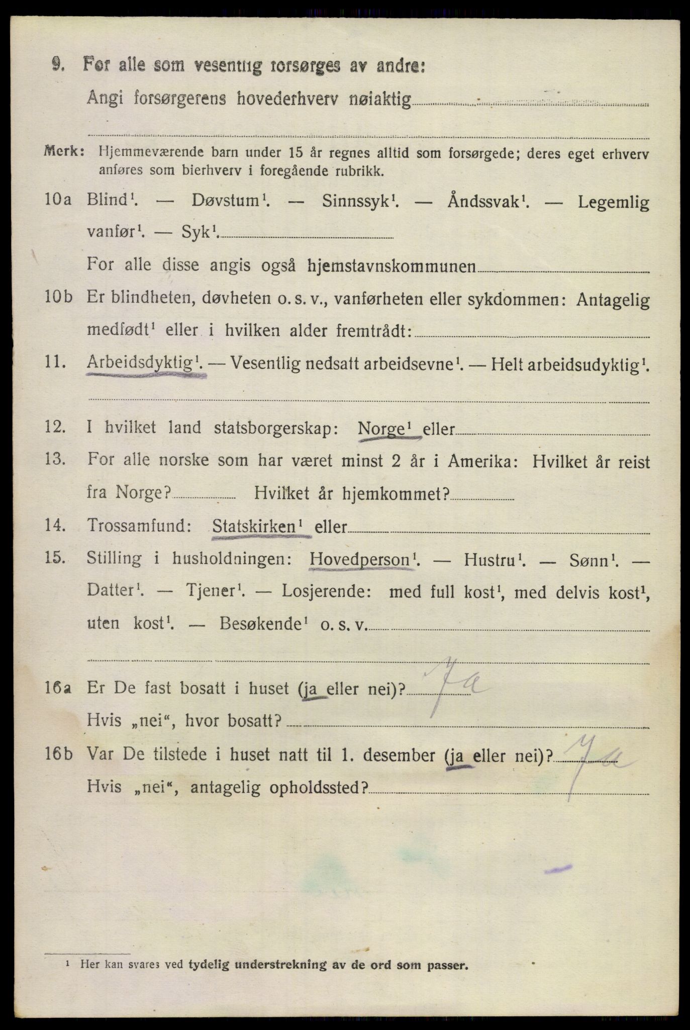 SAKO, 1920 census for Lunde, 1920, p. 4200