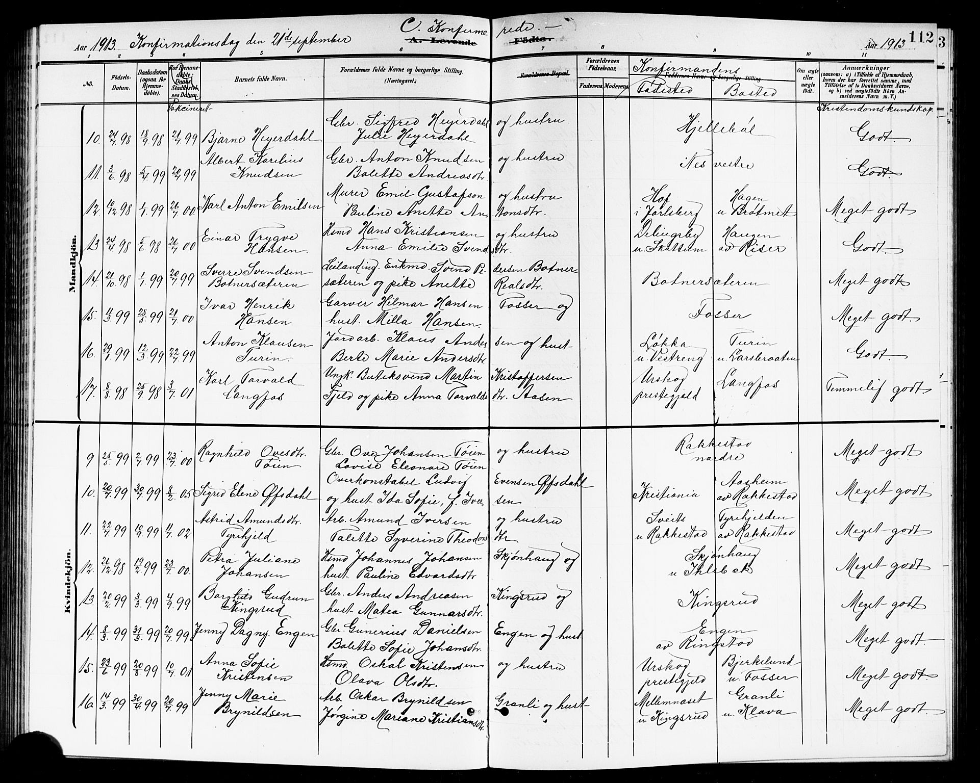 Høland prestekontor Kirkebøker, SAO/A-10346a/G/Ga/L0007: Parish register (copy) no. I 7, 1902-1914, p. 112