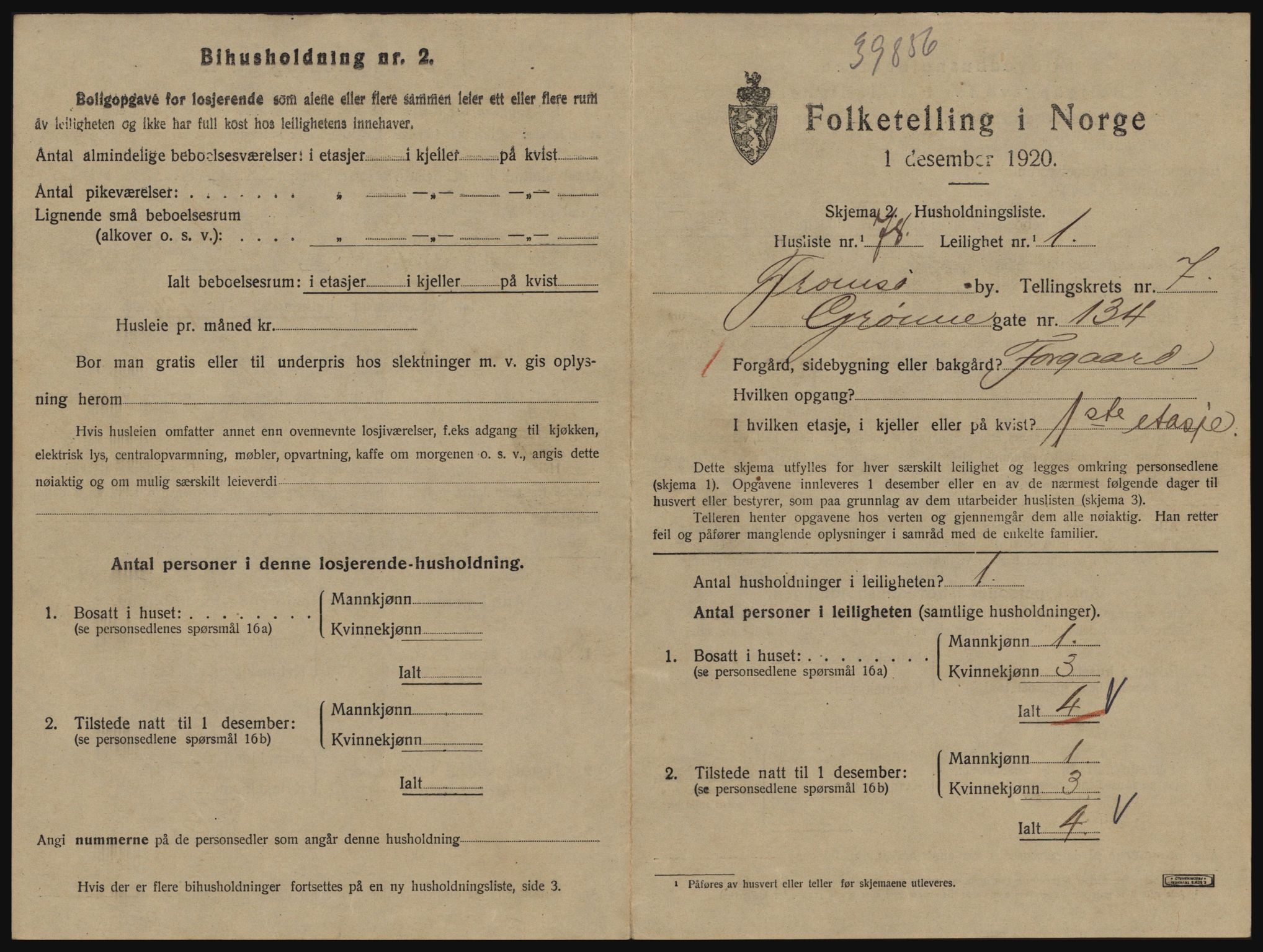 SATØ, 1920 census for Tromsø, 1920, p. 4429