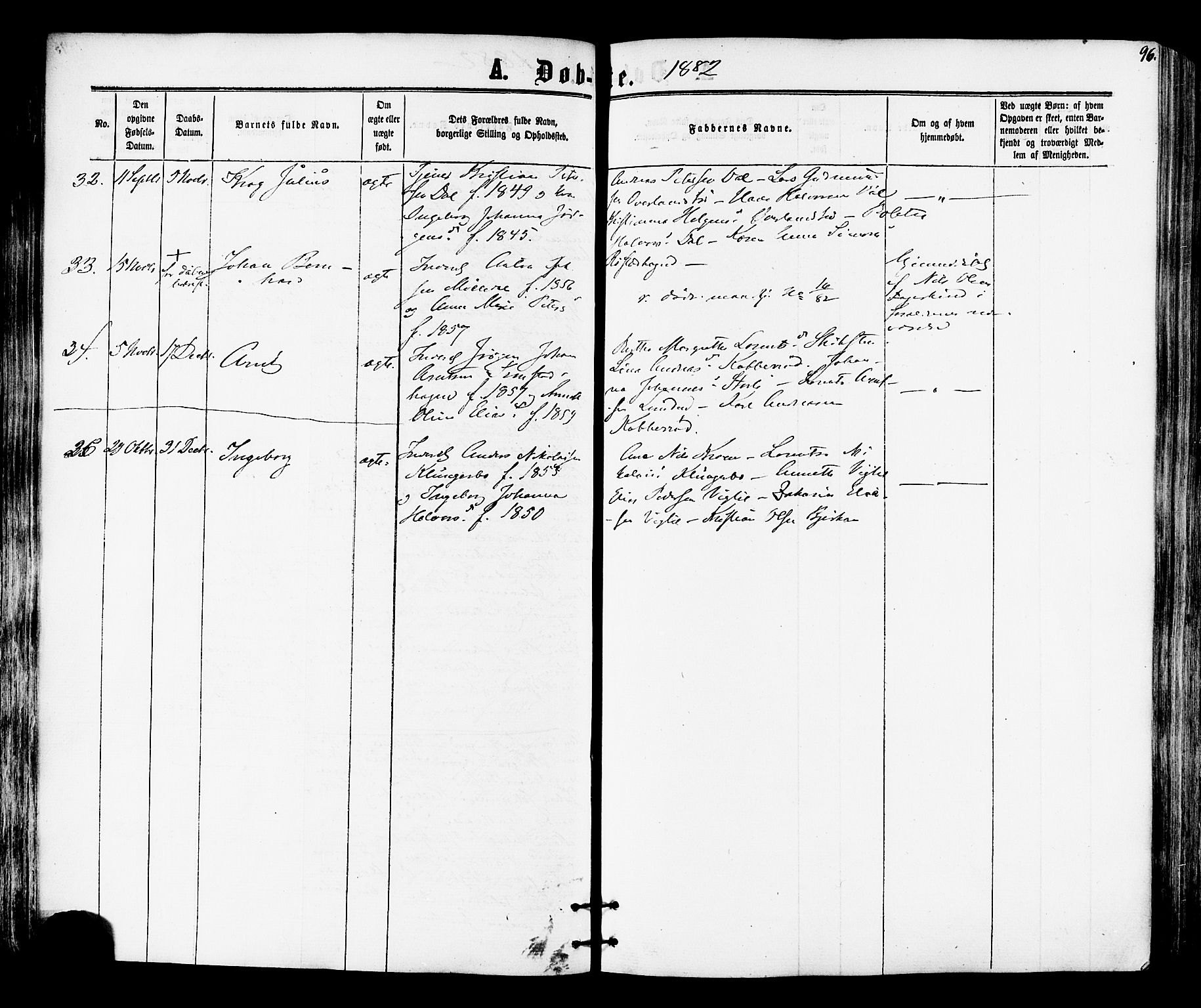 Ministerialprotokoller, klokkerbøker og fødselsregistre - Nord-Trøndelag, SAT/A-1458/701/L0009: Parish register (official) no. 701A09 /1, 1864-1882, p. 96