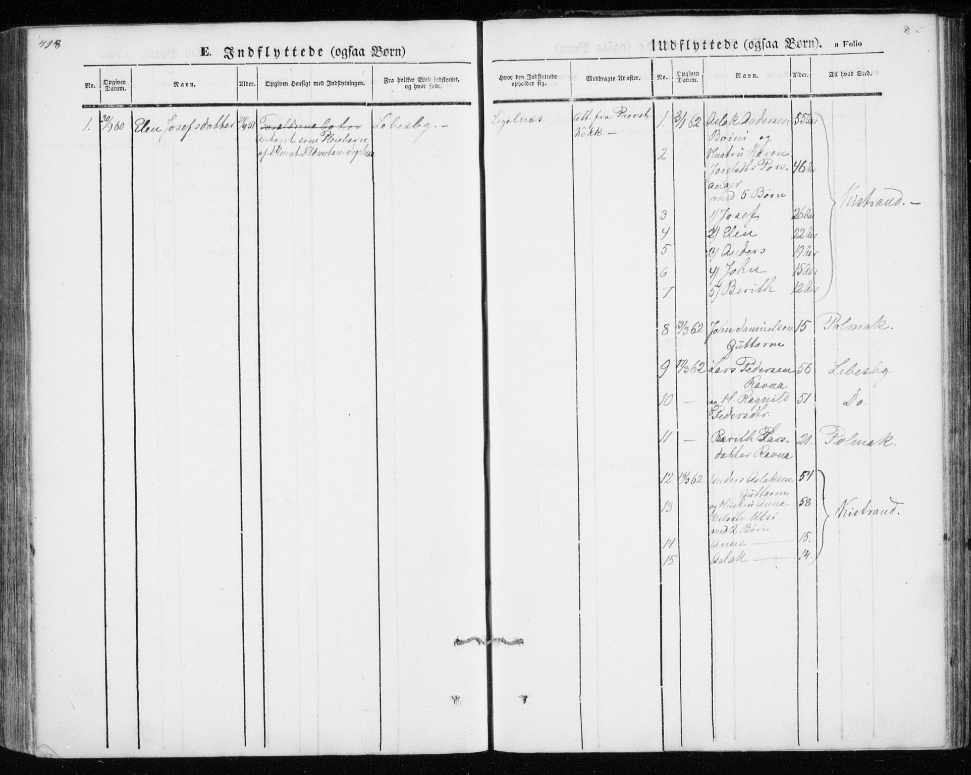 Kistrand/Porsanger sokneprestembete, SATØ/S-1351/H/Ha/L0012.kirke: Parish register (official) no. 12, 1843-1871, p. 498-499