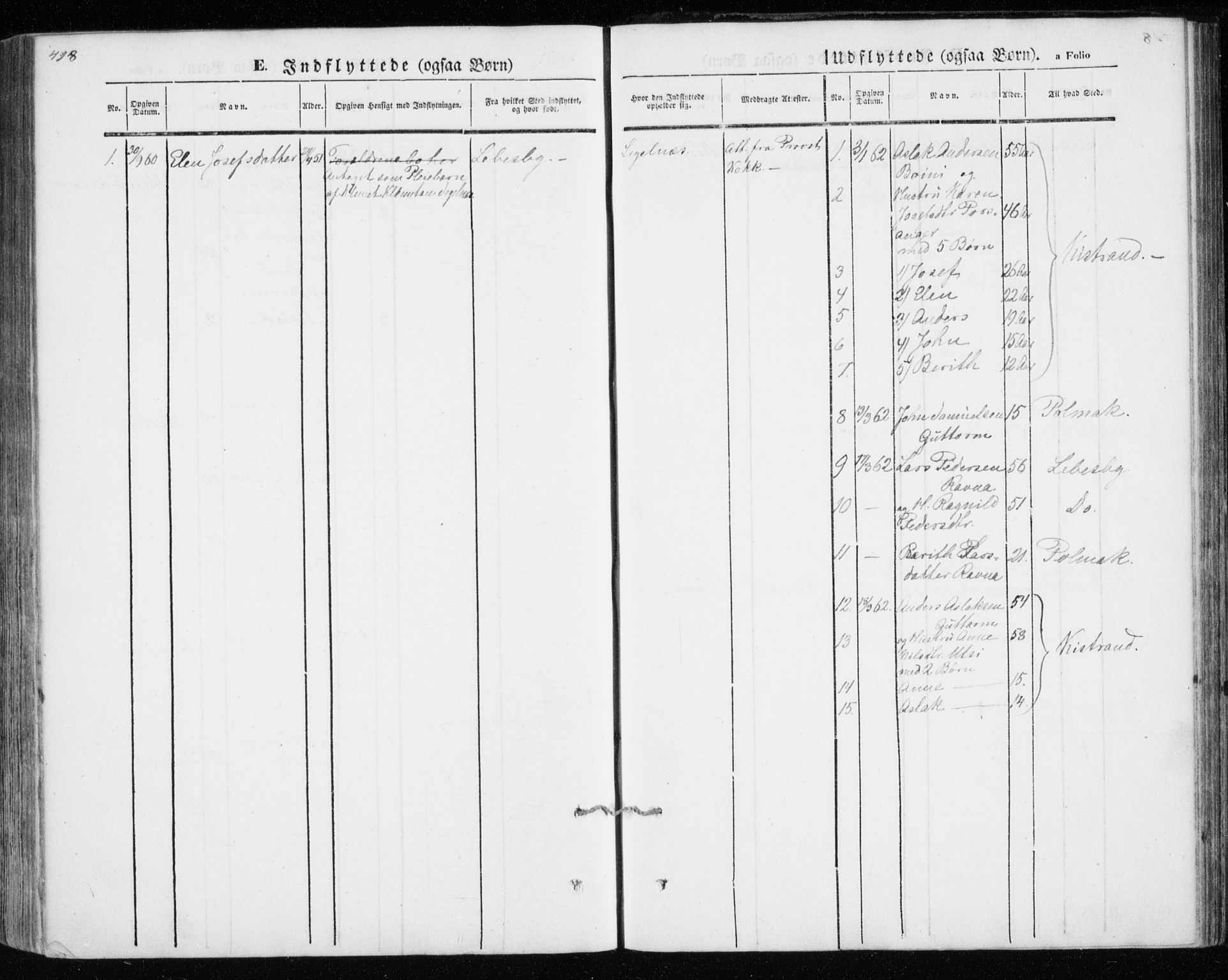 Kistrand/Porsanger sokneprestembete, AV/SATØ-S-1351/H/Ha/L0012.kirke: Parish register (official) no. 12, 1843-1871, p. 498-499