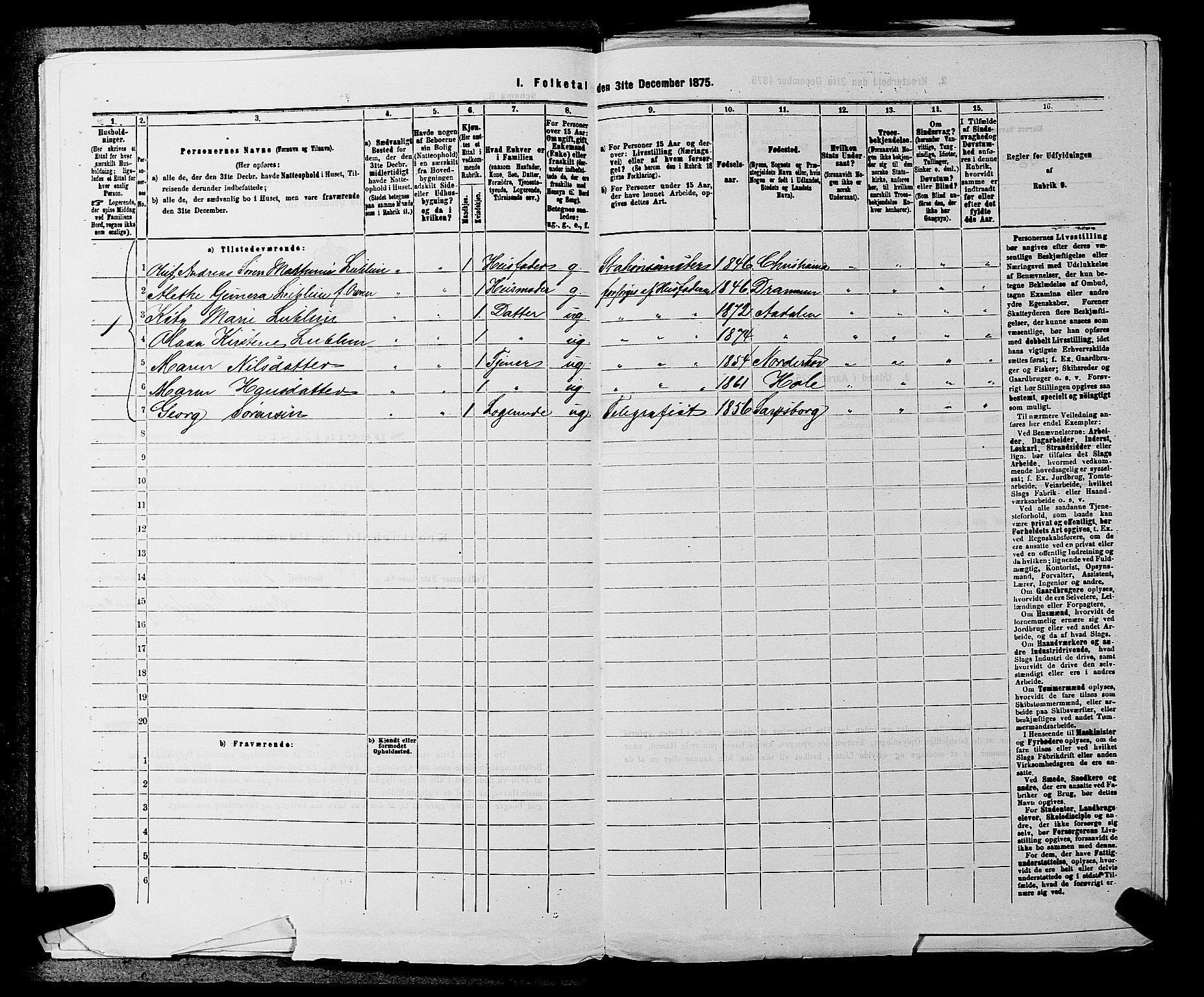 SAKO, 1875 census for 0614P Ådal, 1875, p. 468