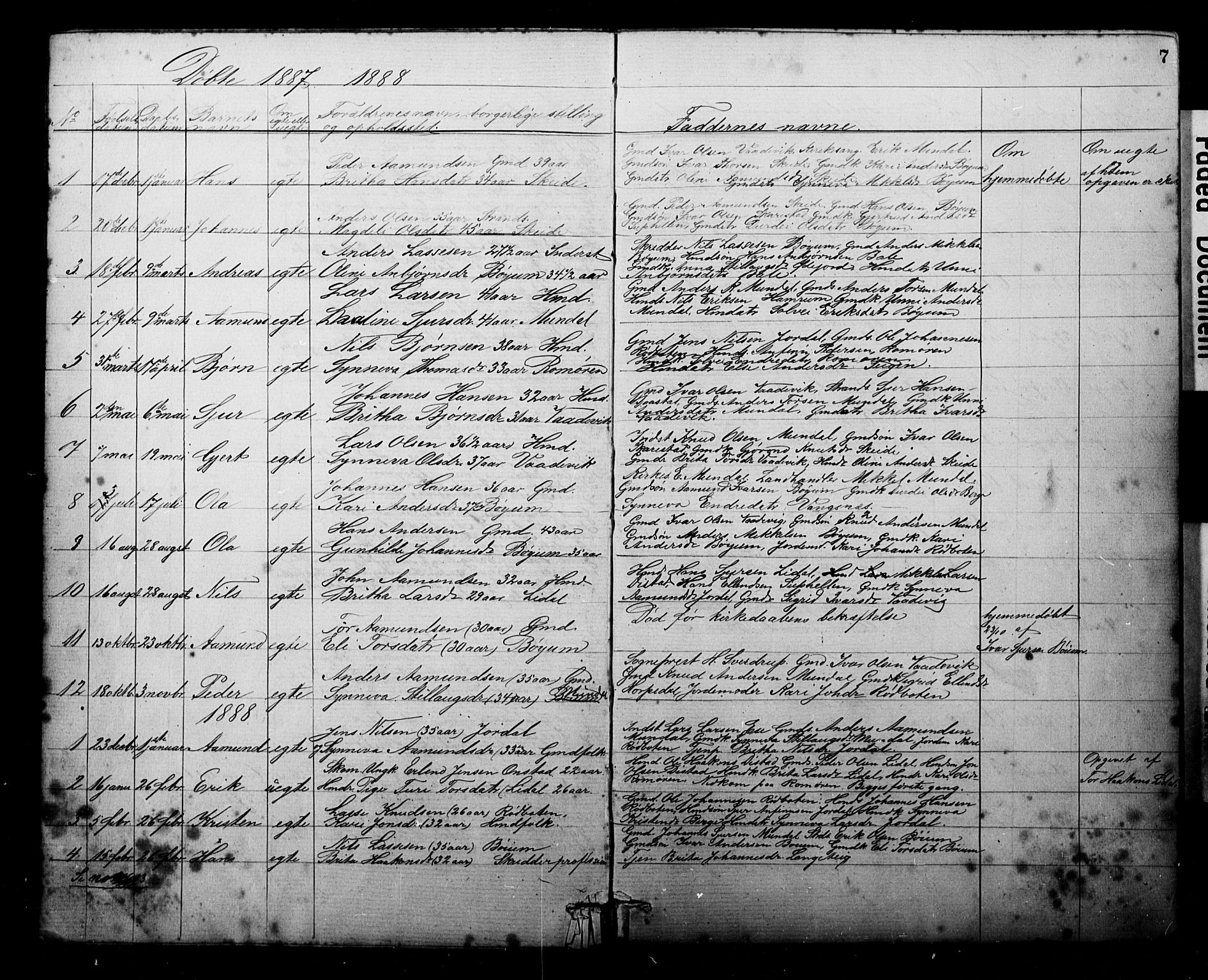 Balestrand sokneprestembete, SAB/A-79601: Parish register (copy) no. B 1A, 1880-1916, p. 7