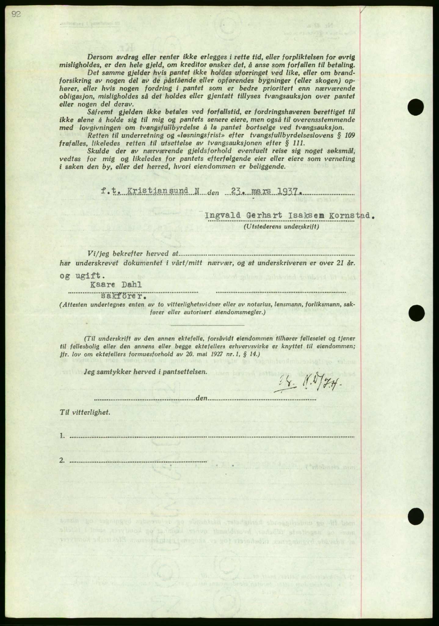 Nordmøre sorenskriveri, AV/SAT-A-4132/1/2/2Ca/L0091: Mortgage book no. B81, 1937-1937, Diary no: : 732/1937