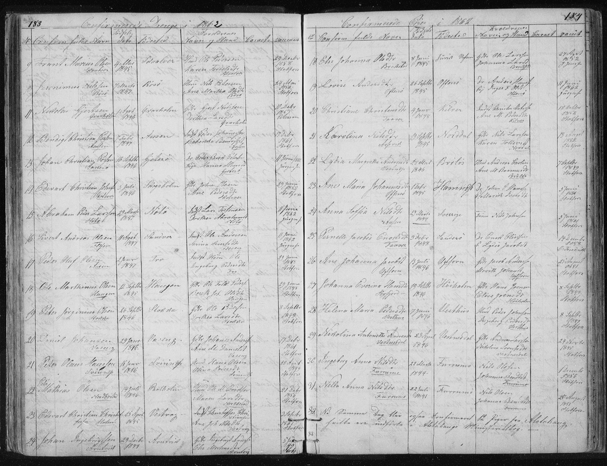 Ministerialprotokoller, klokkerbøker og fødselsregistre - Nordland, AV/SAT-A-1459/817/L0266: Parish register (copy) no. 817C01, 1841-1869, p. 183-184