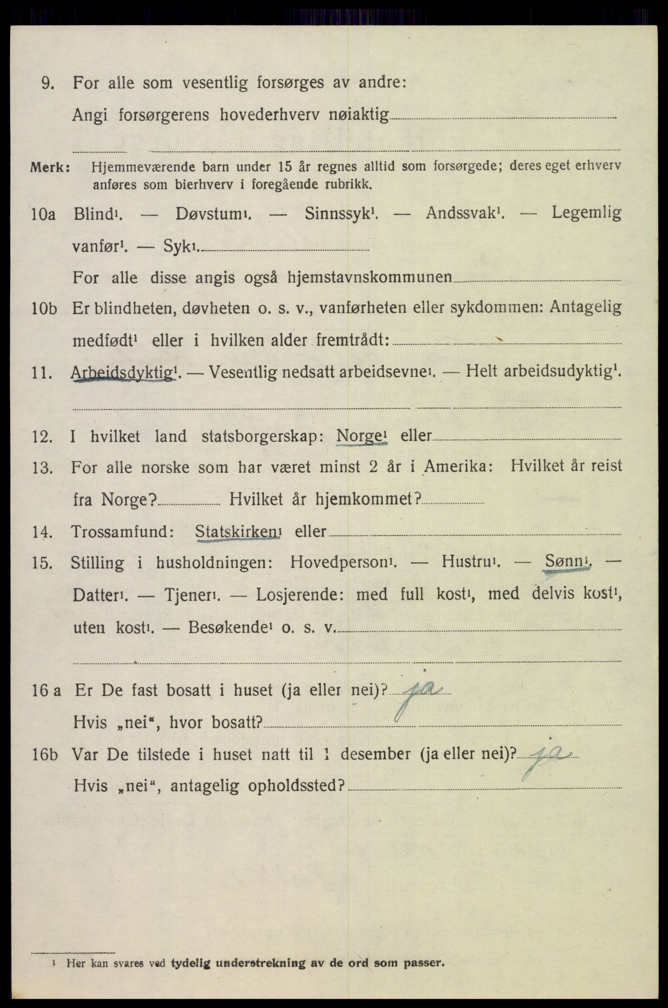 SAK, 1920 census for Søgne, 1920, p. 5294