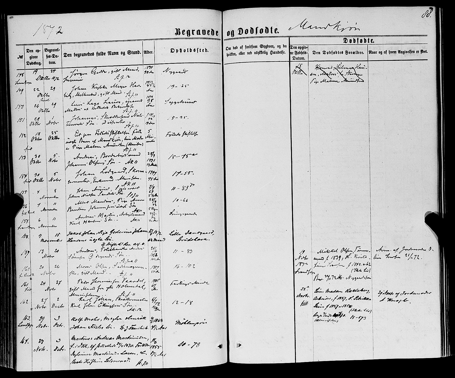 Domkirken sokneprestembete, AV/SAB-A-74801/H/Haa/L0042: Parish register (official) no. E 3, 1863-1876, p. 88